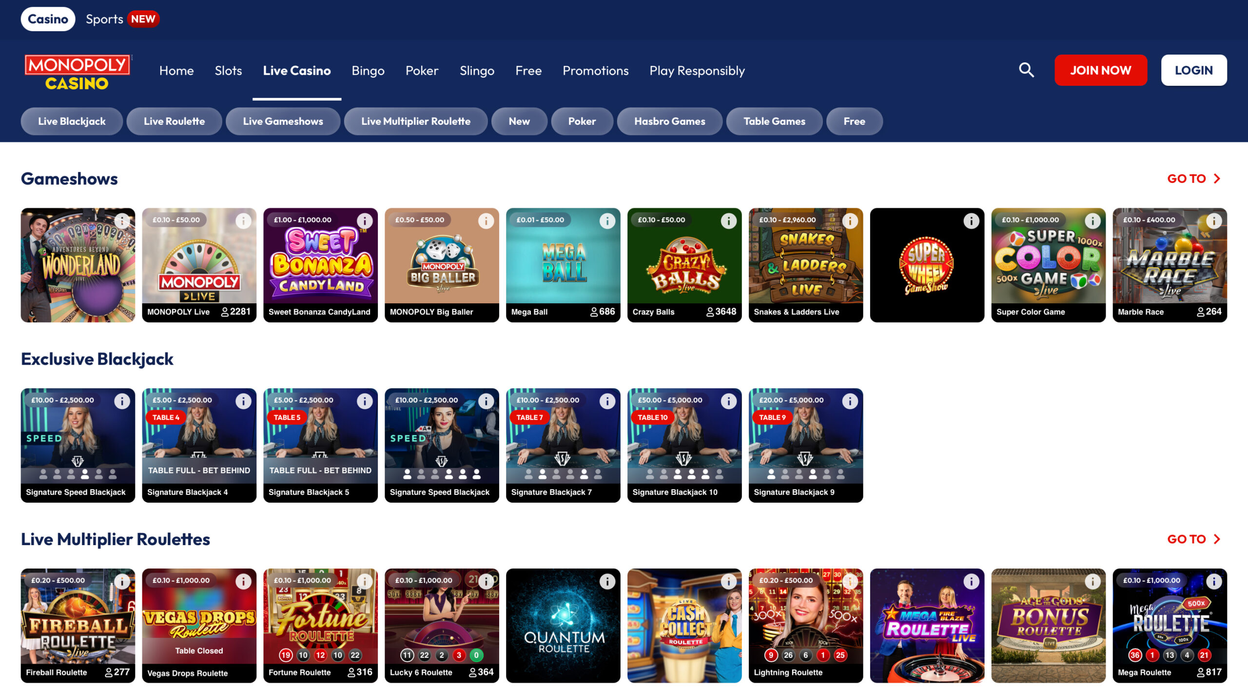 Monopoly Casino Live Casino