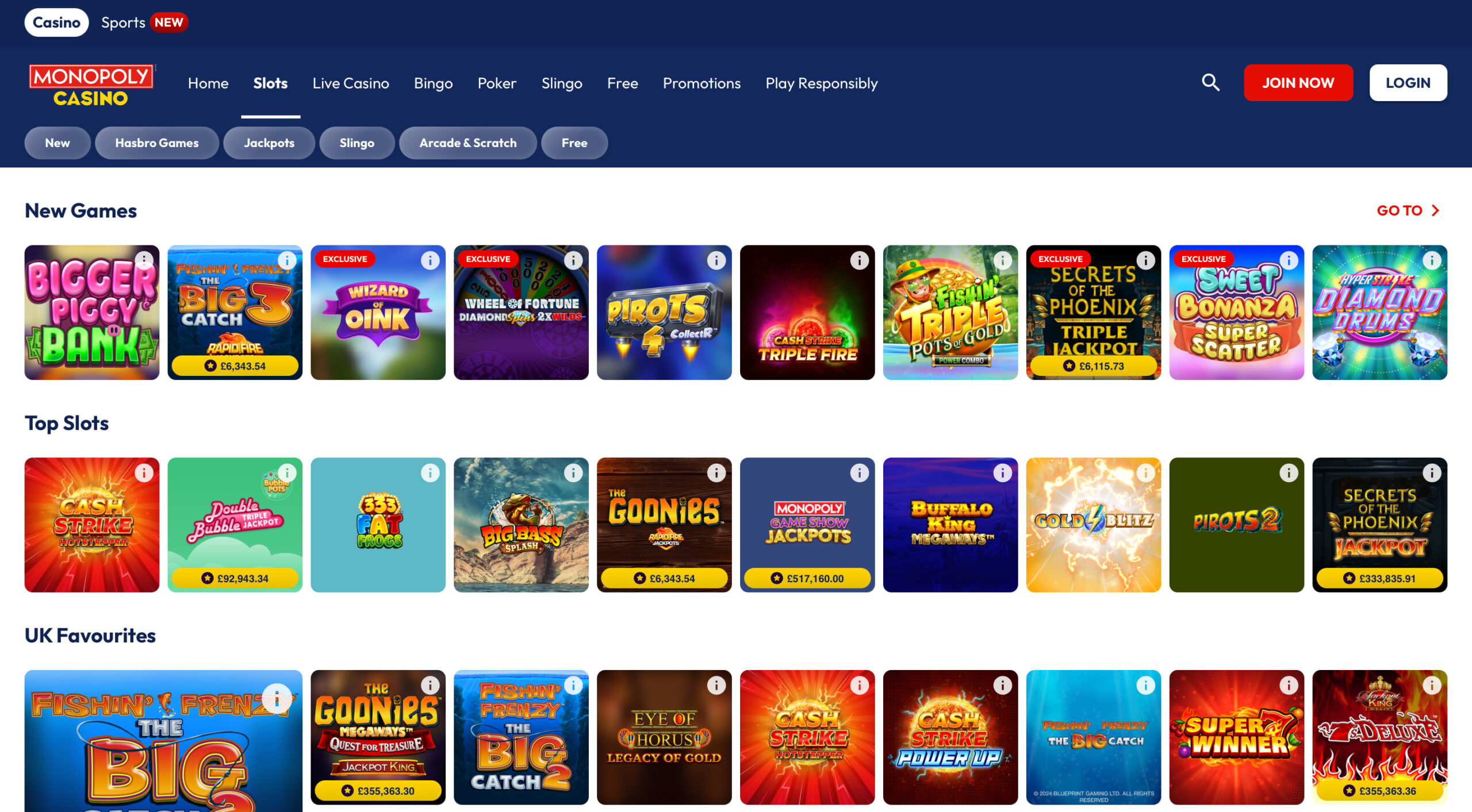 Monopoly Casino Slot Selection