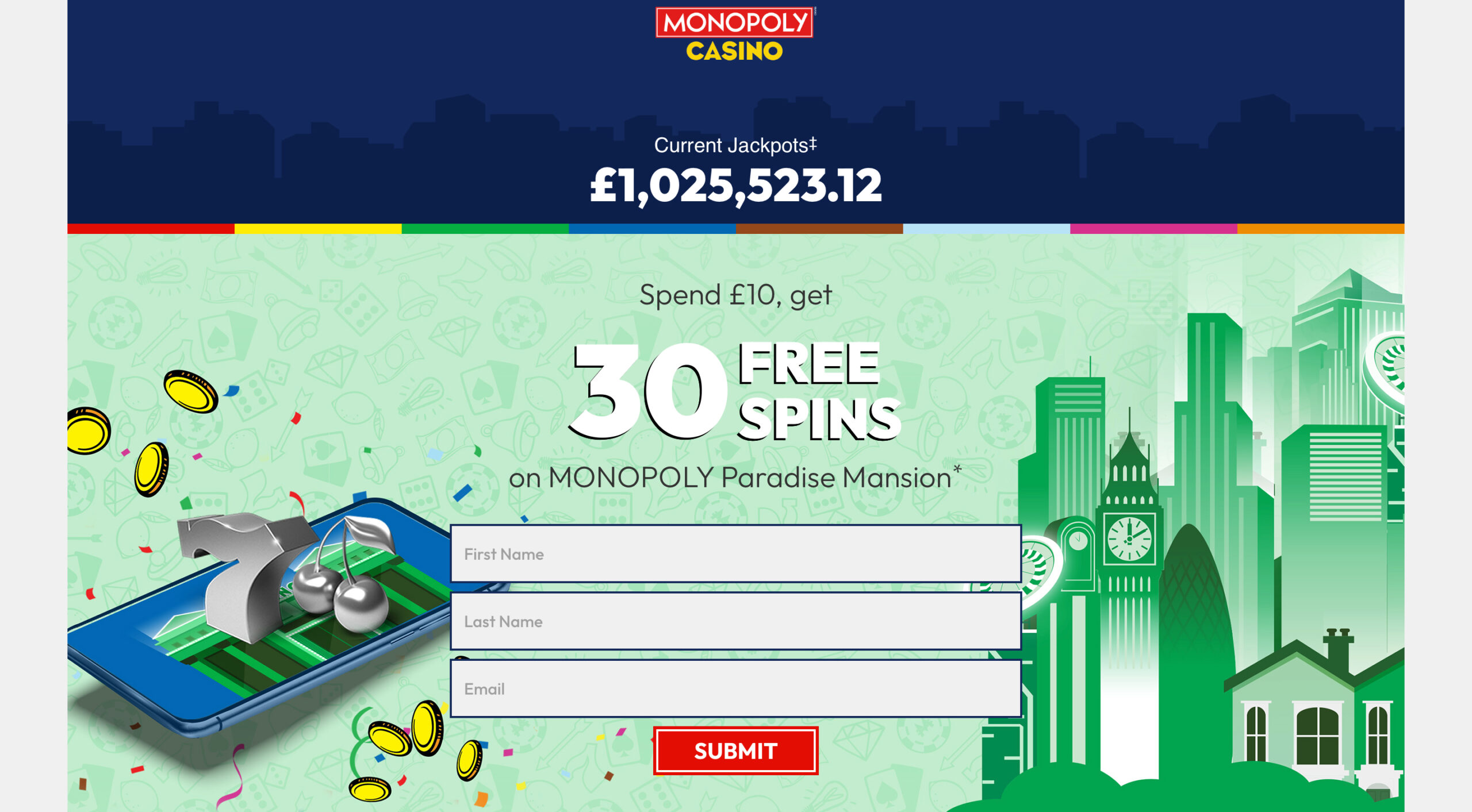 Monopoly Casino Welcome Bonus