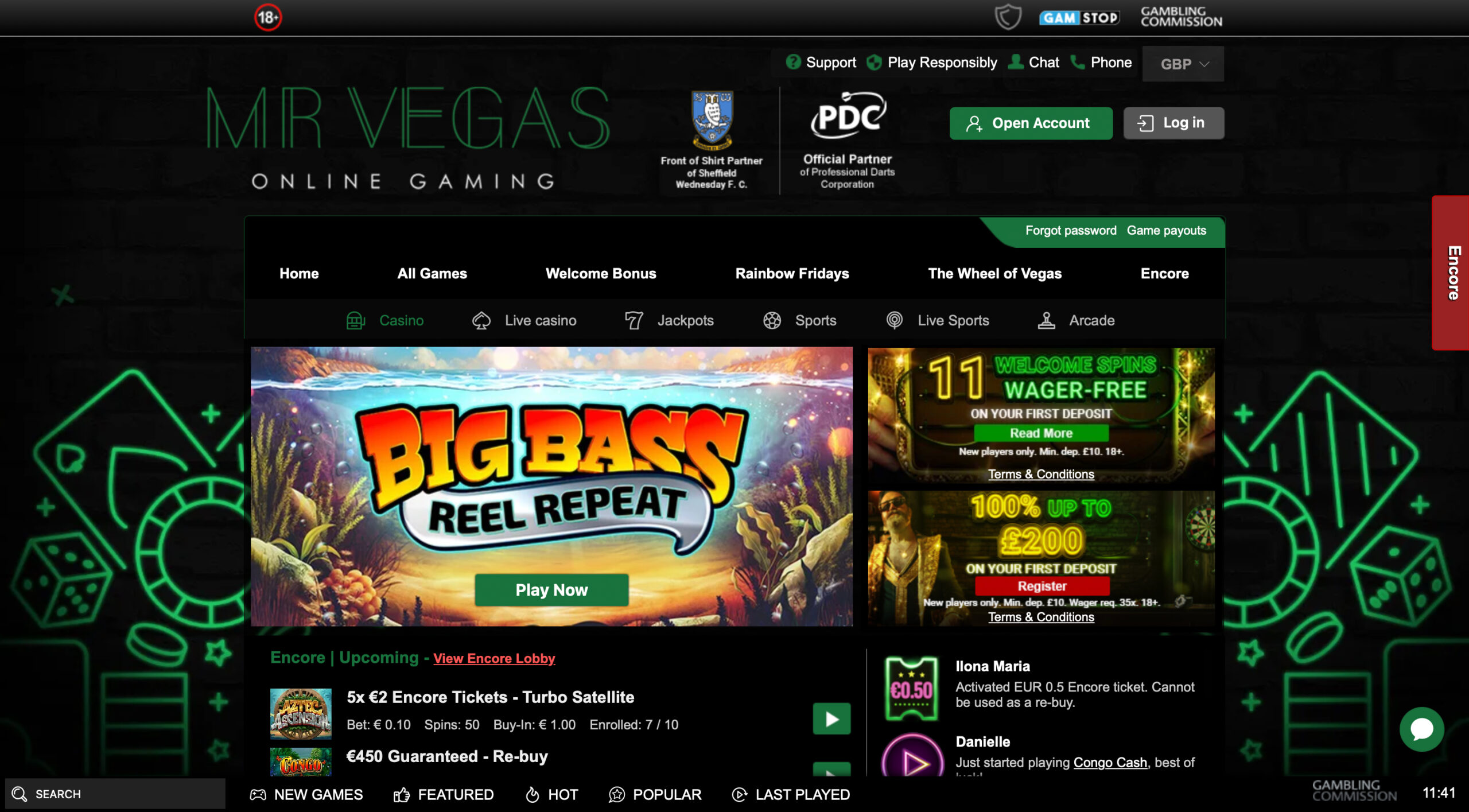 Mr Vegas Homepage