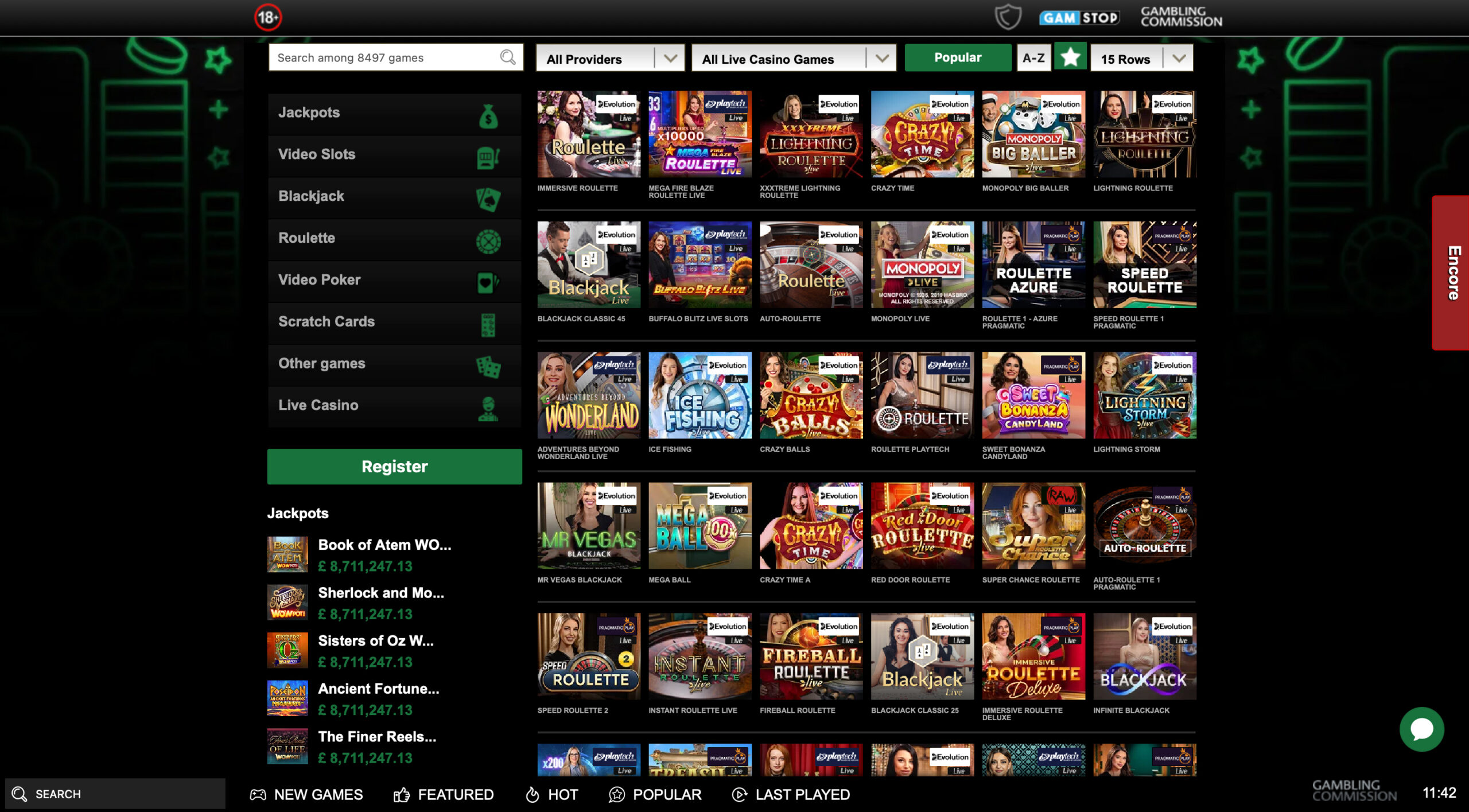 Mr Vegas Live Casino