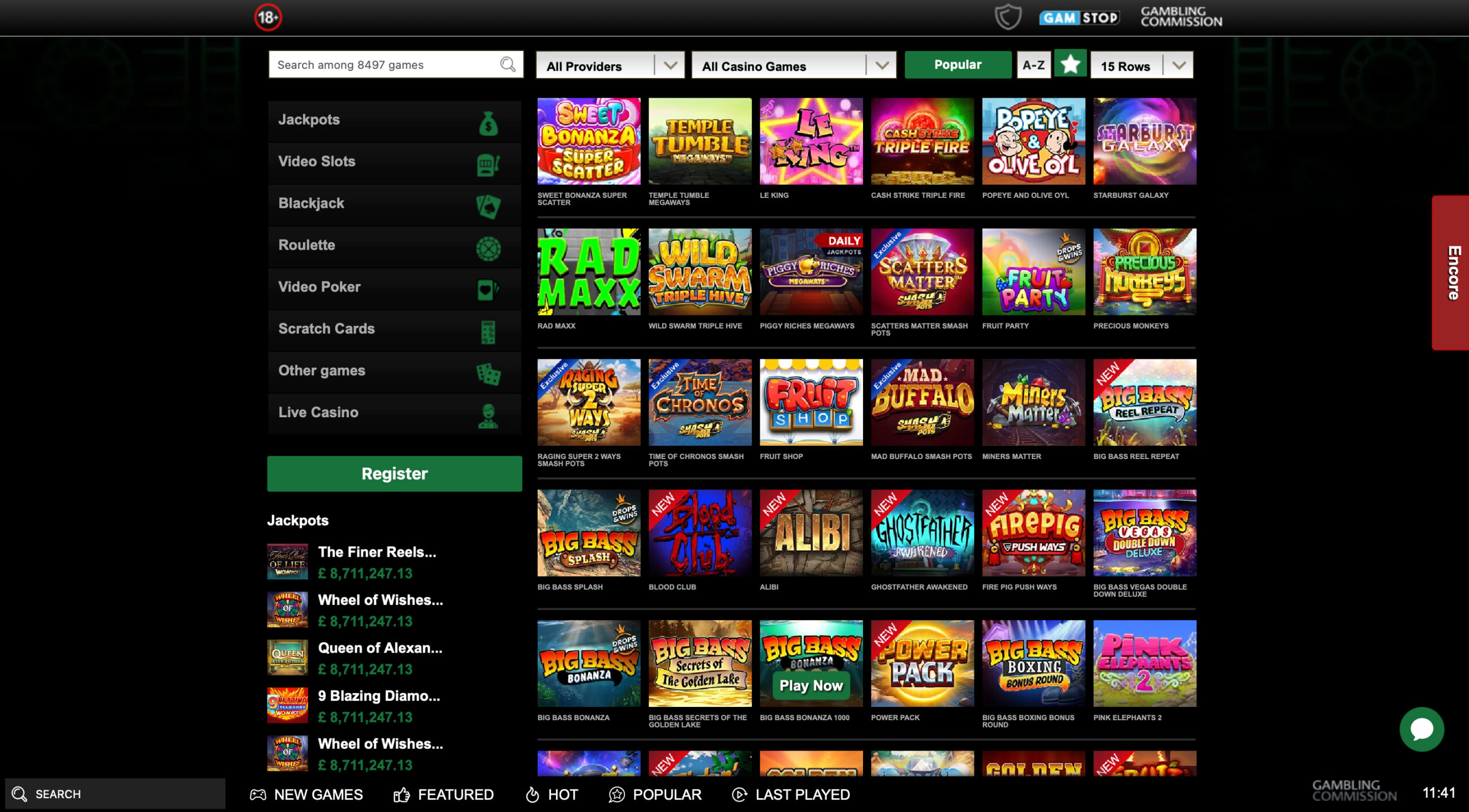 Mr Vegas Slot Selection