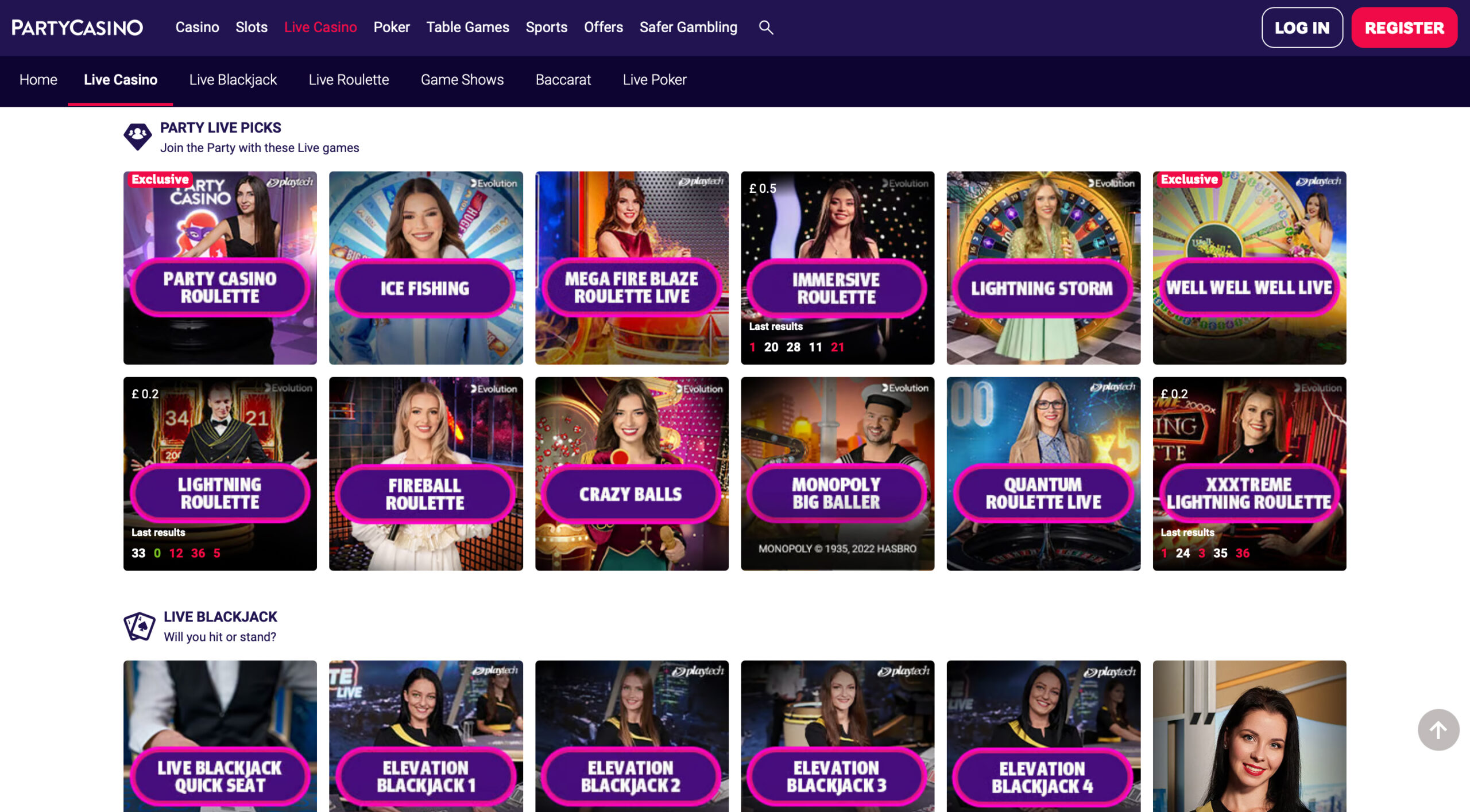 PartyCasino Live Casino