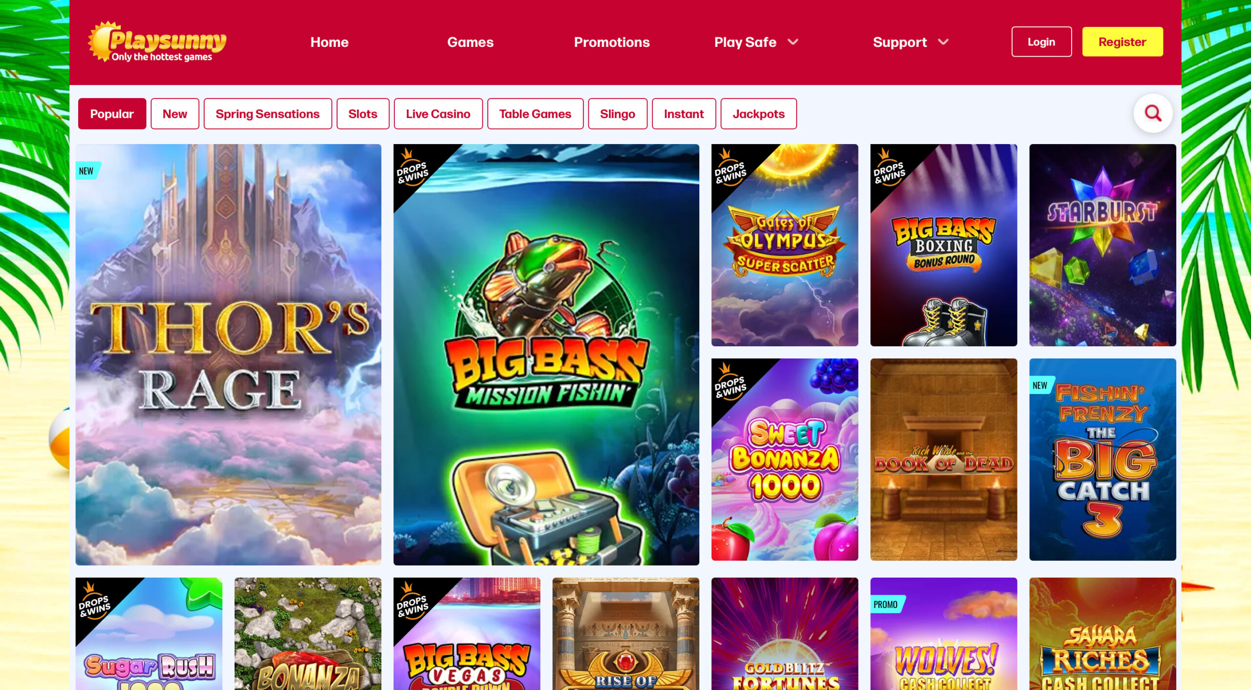 PlaySunny Slot Selection