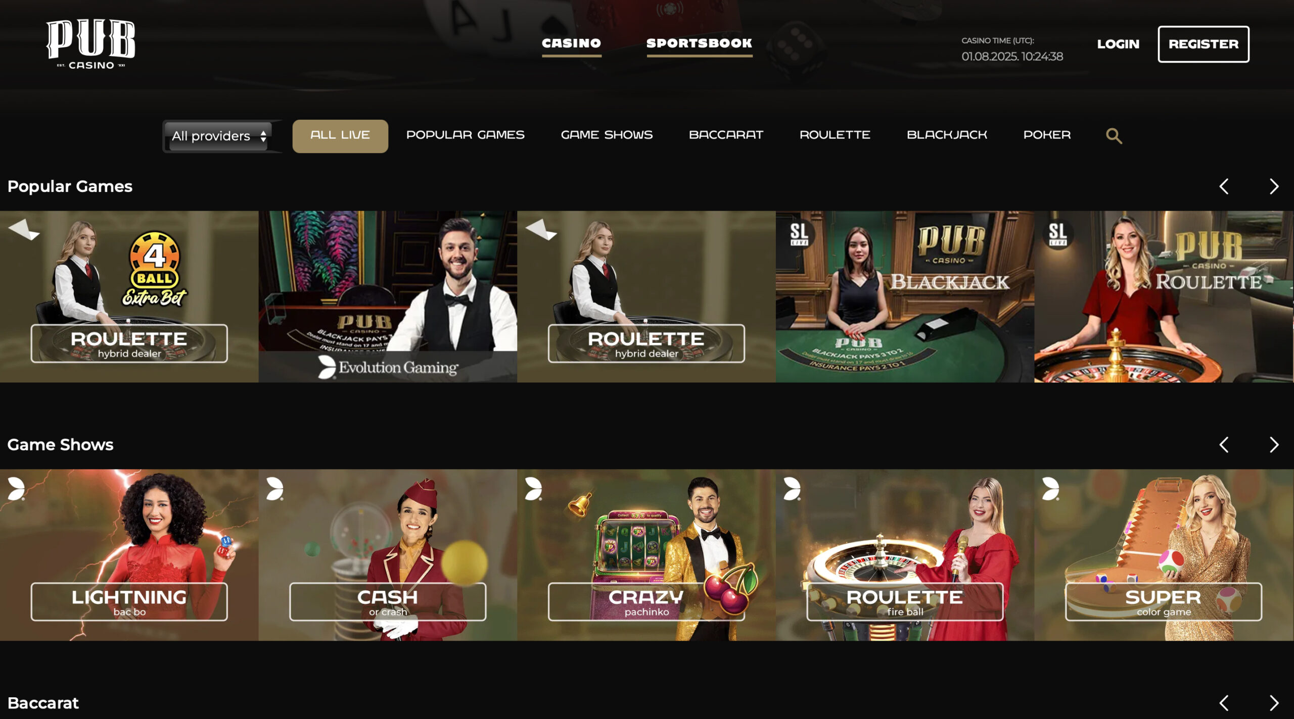 Pub Casino Live Casino