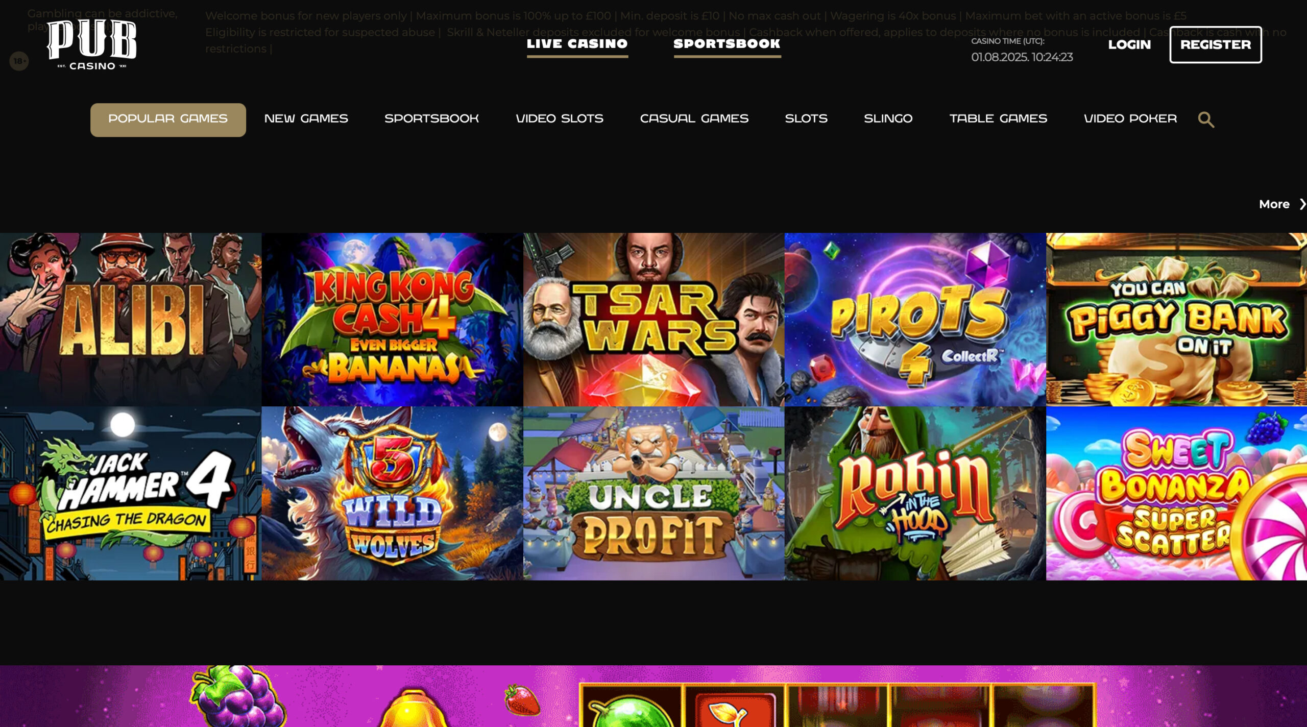 Pub Casino Slot Selection