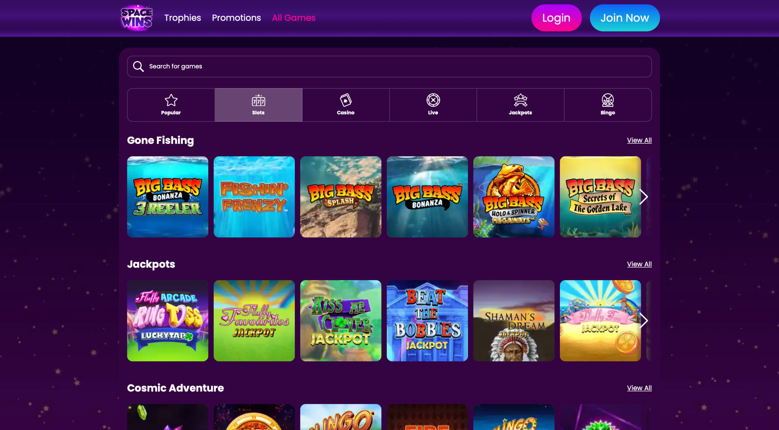 Space Wins Slot Selection