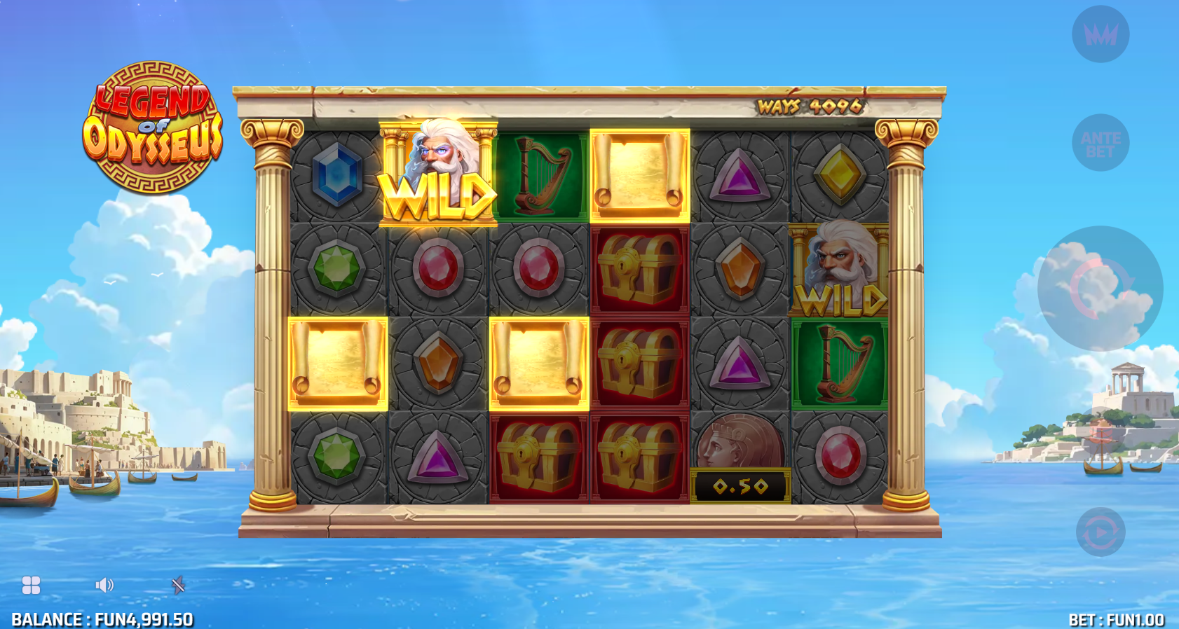 Wins Connect When 3 or More Symbols Land on Reels 1-6