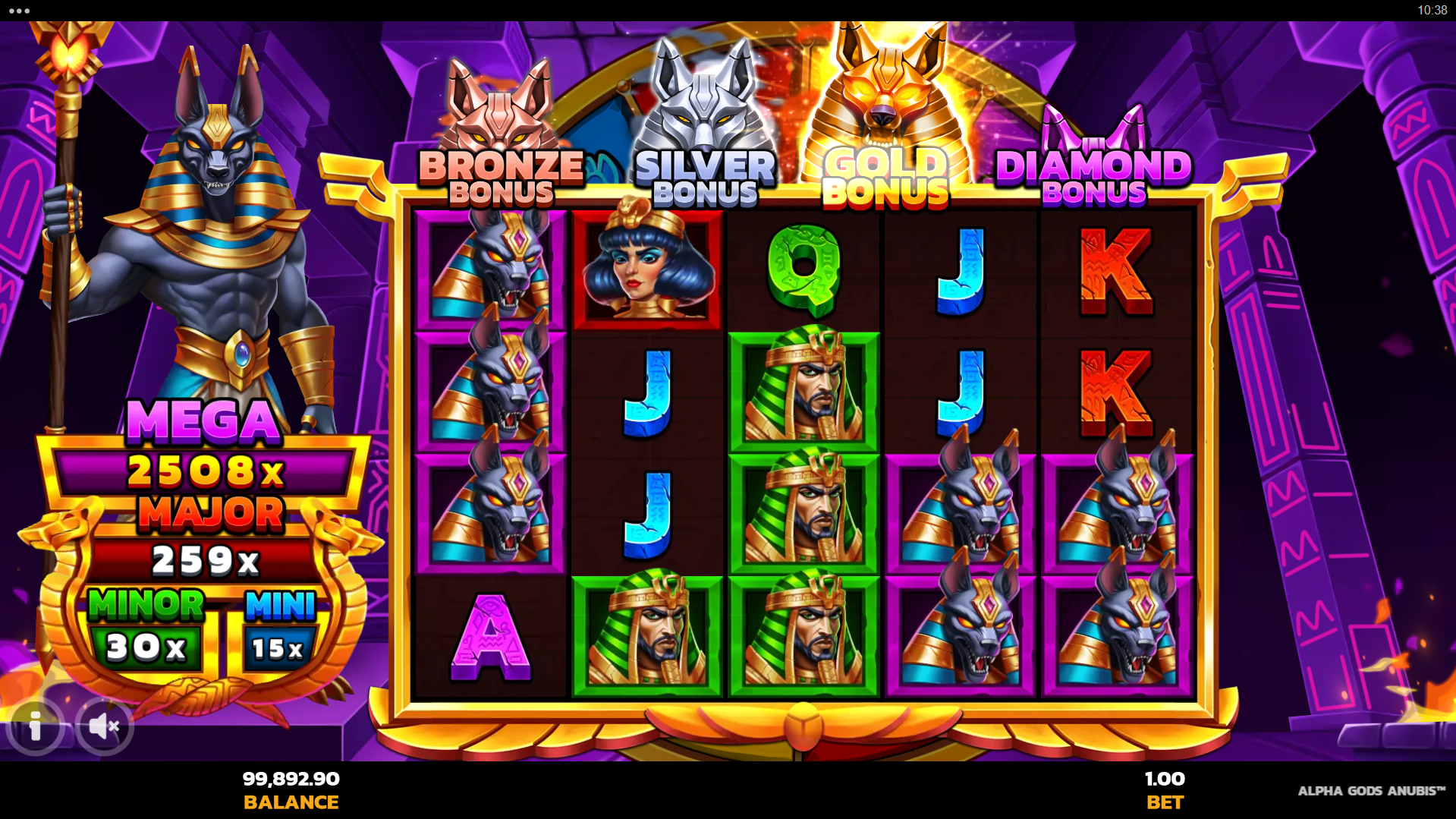 Land Bonus Symbols for the Chance to Randomly Trigger One of 4 UpZones LockNWin Features