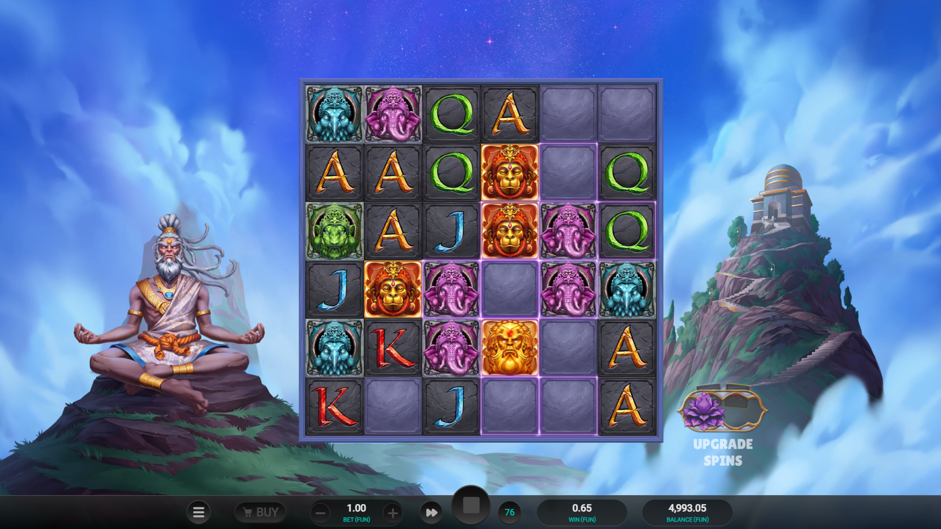 Each Winning Symbol Destroys Stone Blocks Directly Adjacent to Increase Win Ways