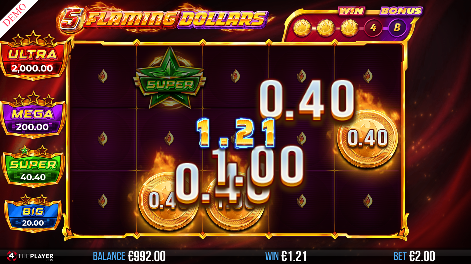 Land 3 or More Prize Coin Symbols to Win the Accumulative Total