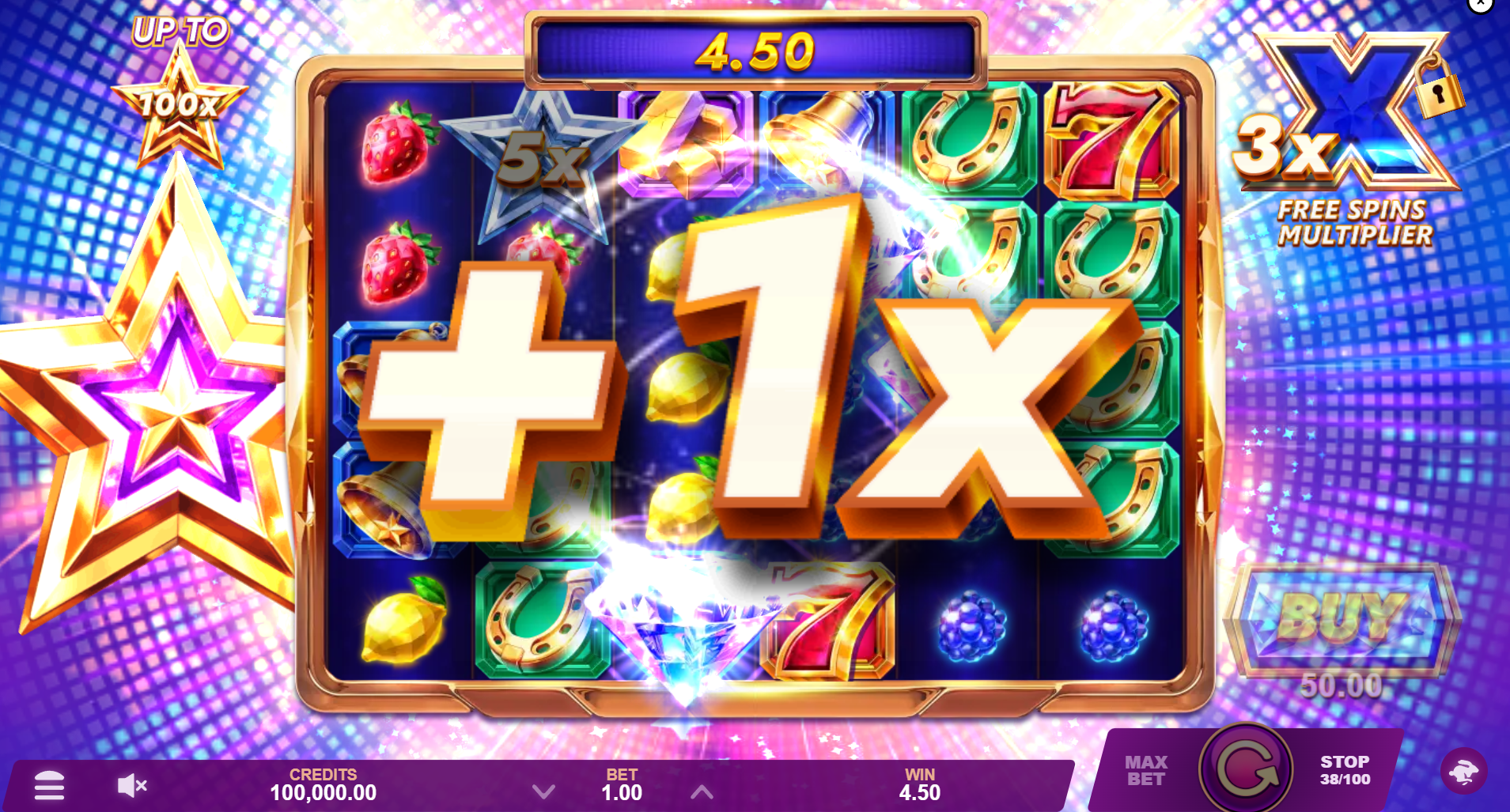 Landing 3 Scatters During a Spin Increases the Progressive Free Spins Multiplier Meter
