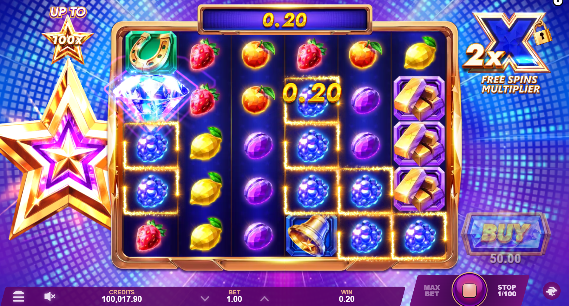 Form Scatters of 8 or More Matching Symbols to Win and Activate the Rolling Reels Feature