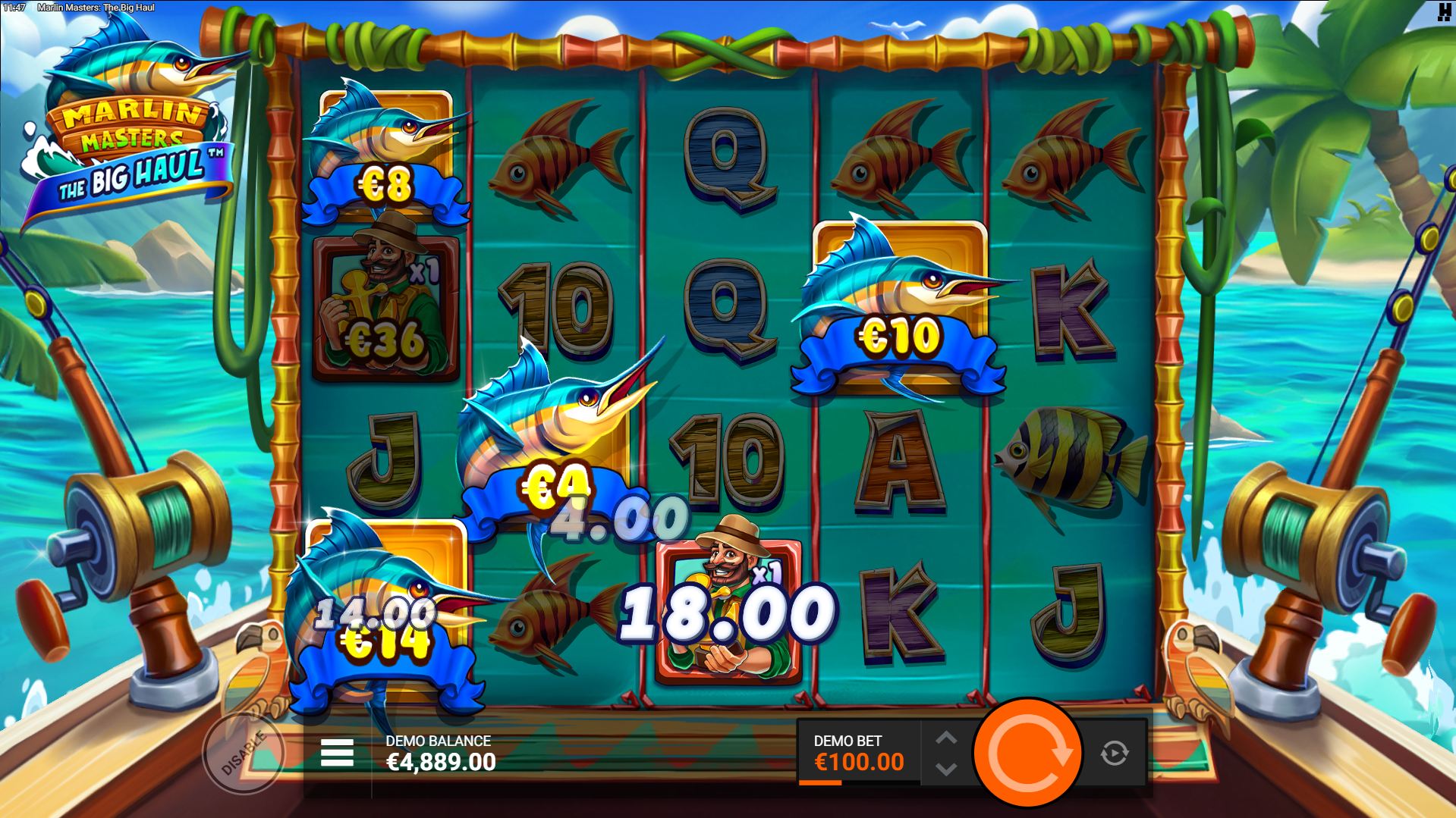 Land Fisherman Symbols Alongside Marlin Symbols for Prize Collections