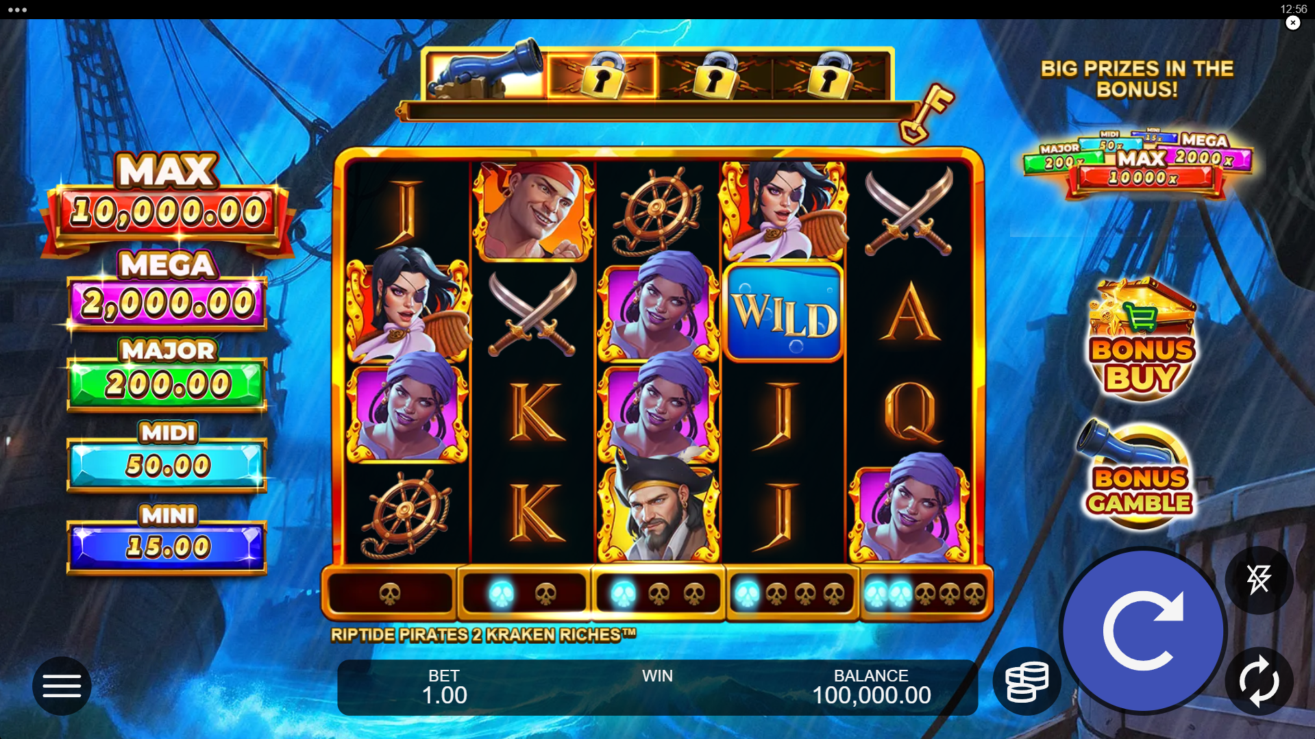 Riptide Pirates 2 Kraken Riches Base Game Play