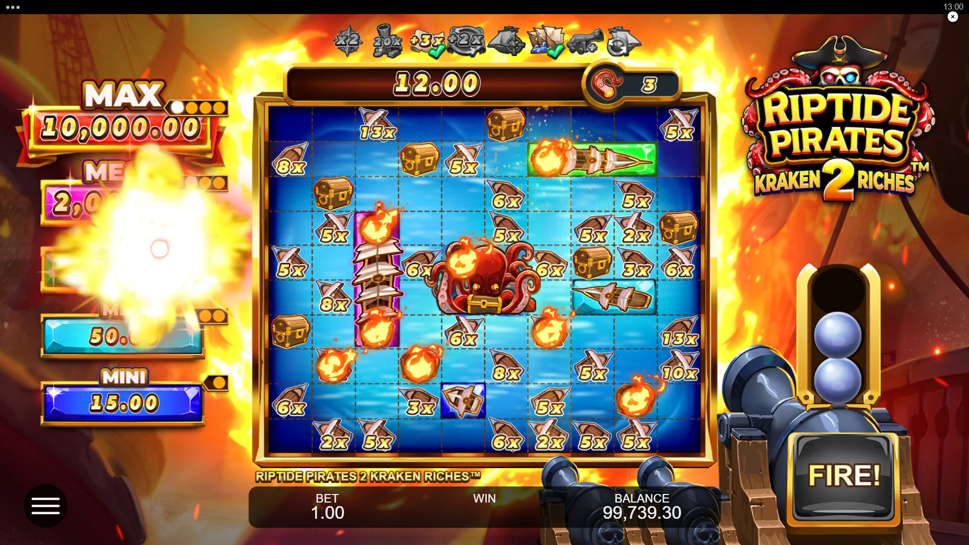 Riptide Pirates 2 Kraken Bonus Play