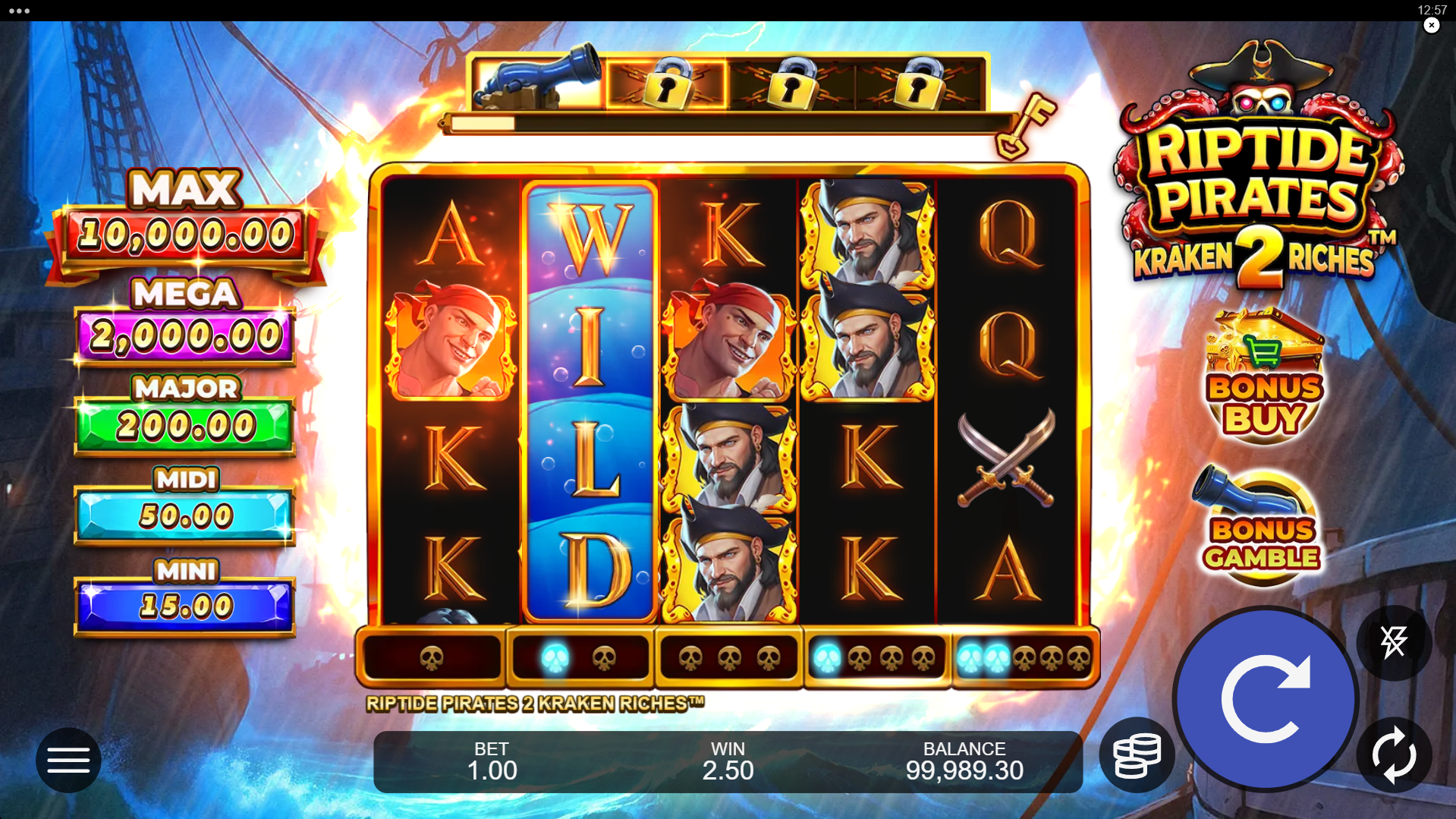 Collect Riptide Symbols to Trigger the Riptide Wild Stack Feature