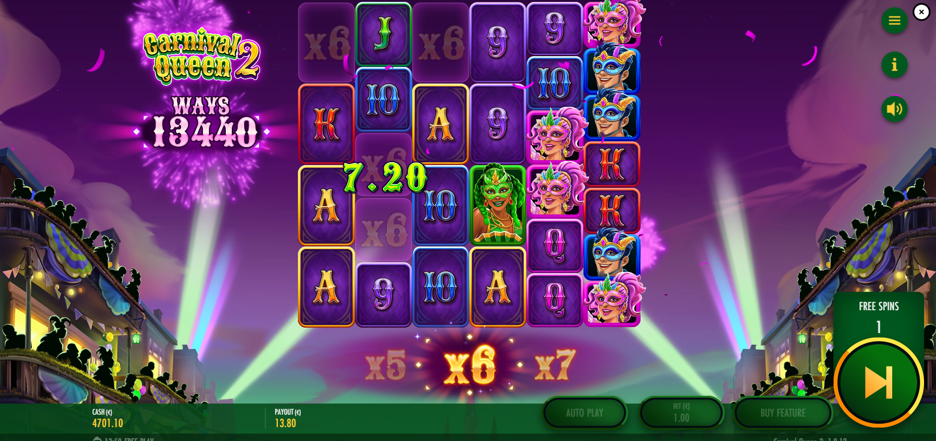 Carnival Queen 2 Free Spins