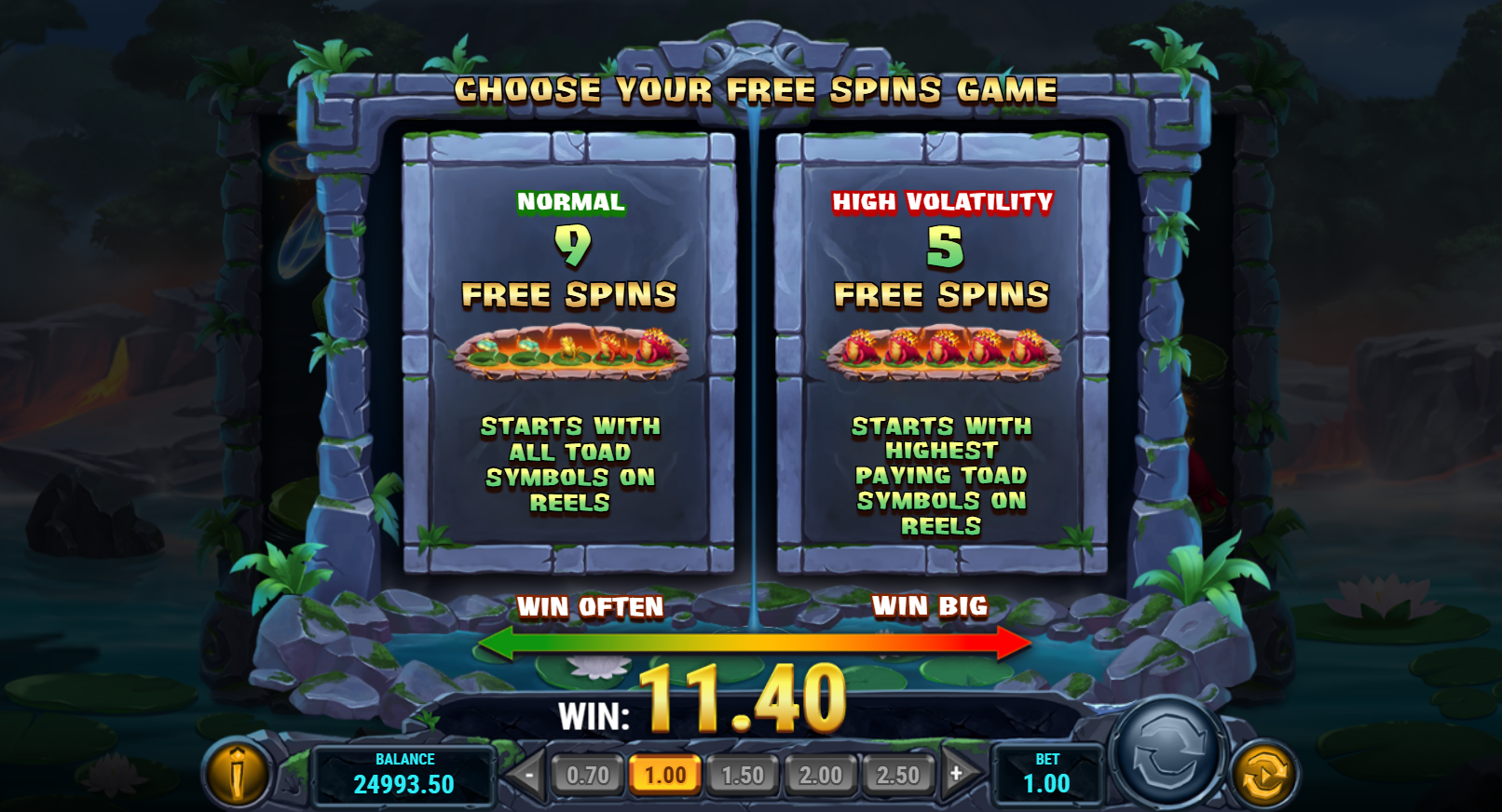 Players Can Choose Between 2 Free Spins Features