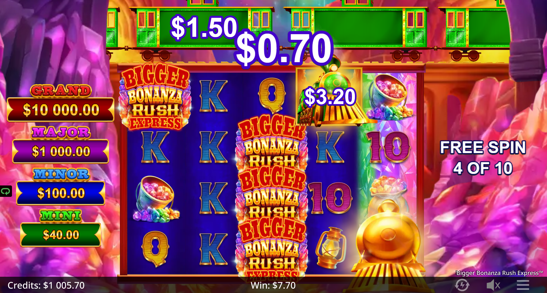 During Free Spins, all Triggering Upgrades Activate Alongside Increased Chances of Triggering the Rush Express Feature