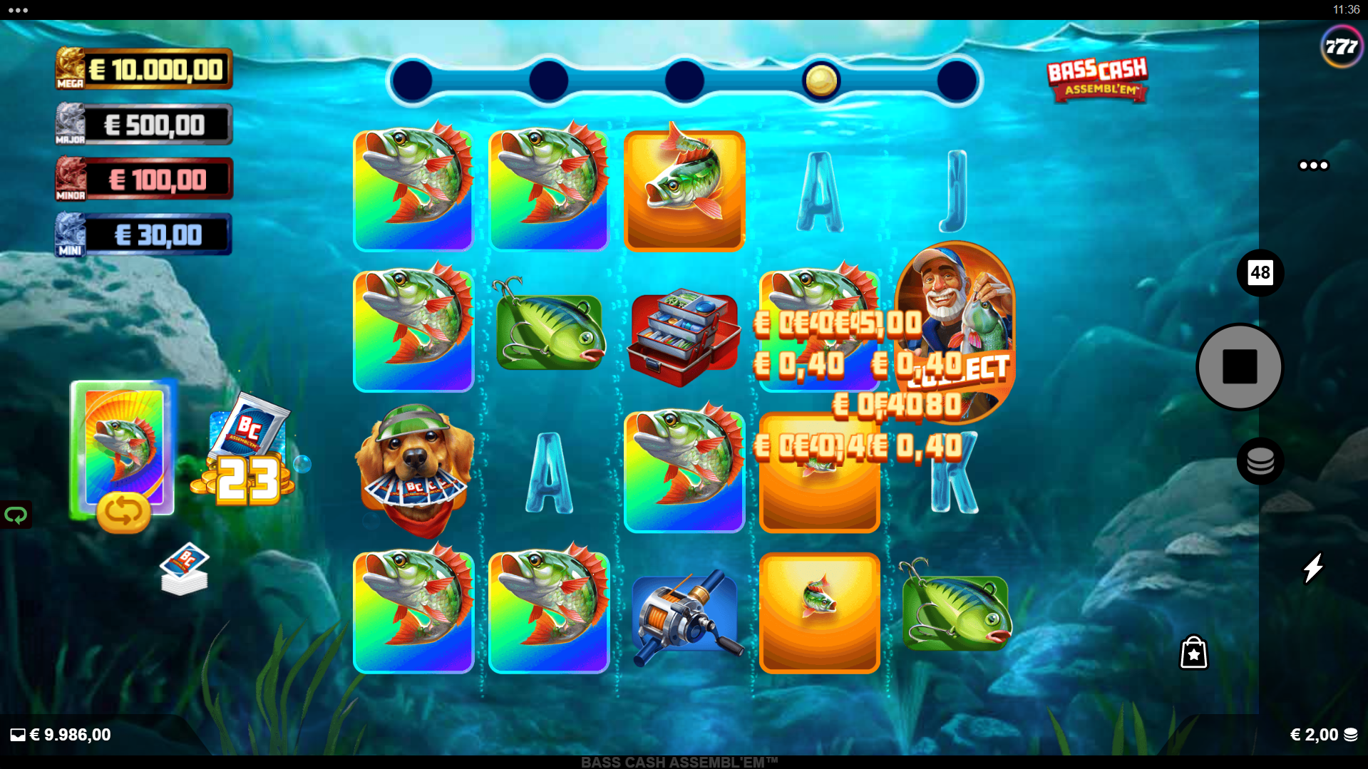 Land a Fisherman Symbol Alongside Prize and Jackpot Symbols for Additional Rewards