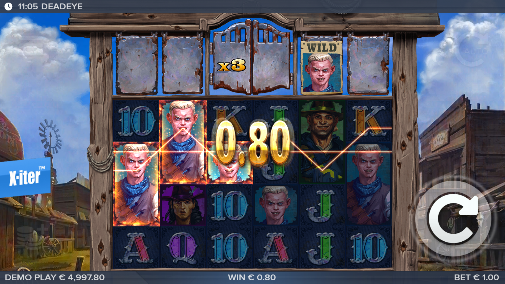 Deadeye Offers Players 30 Fixed Paylines