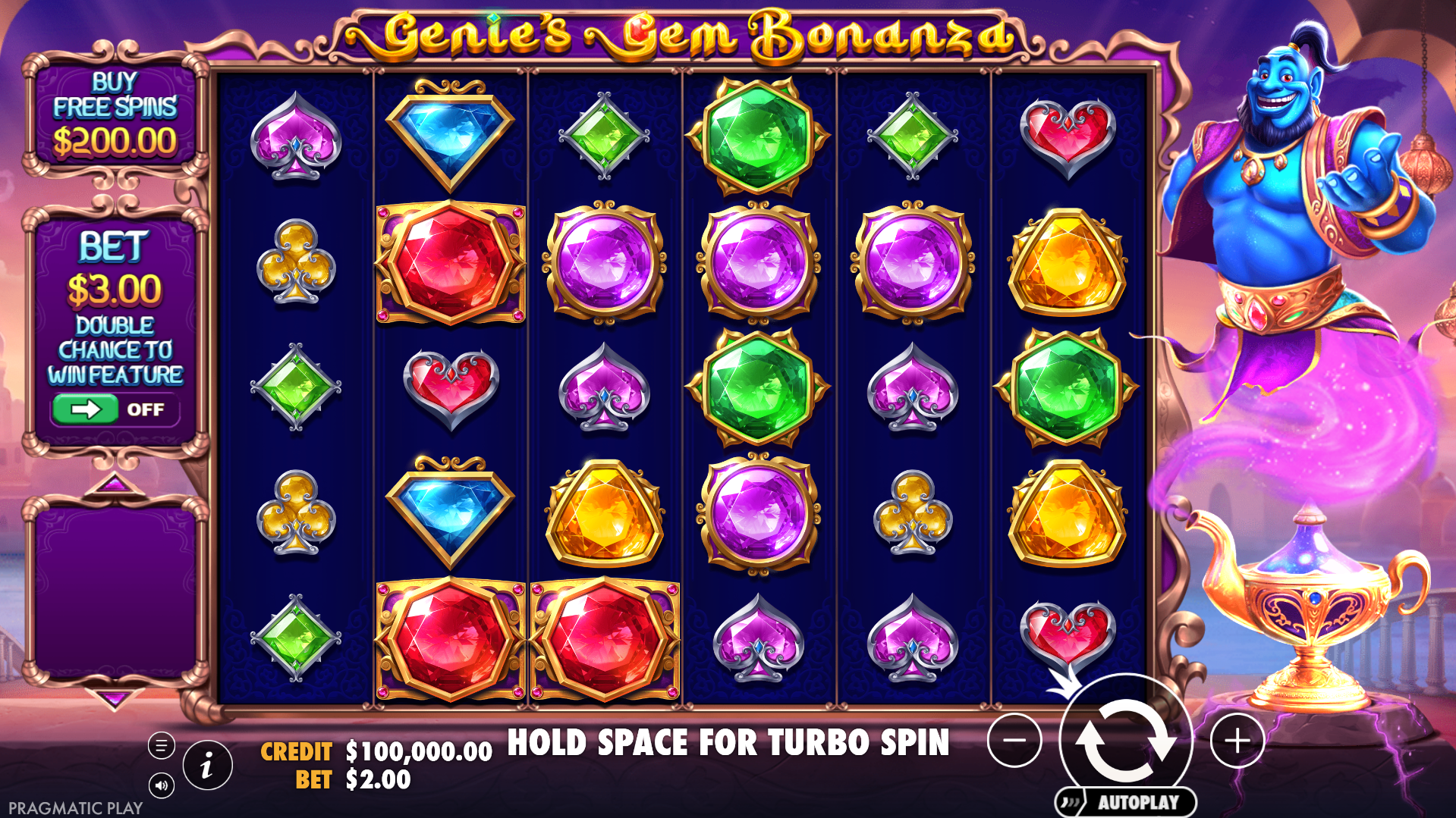 Genie's Gem Bonanza Base Game Play