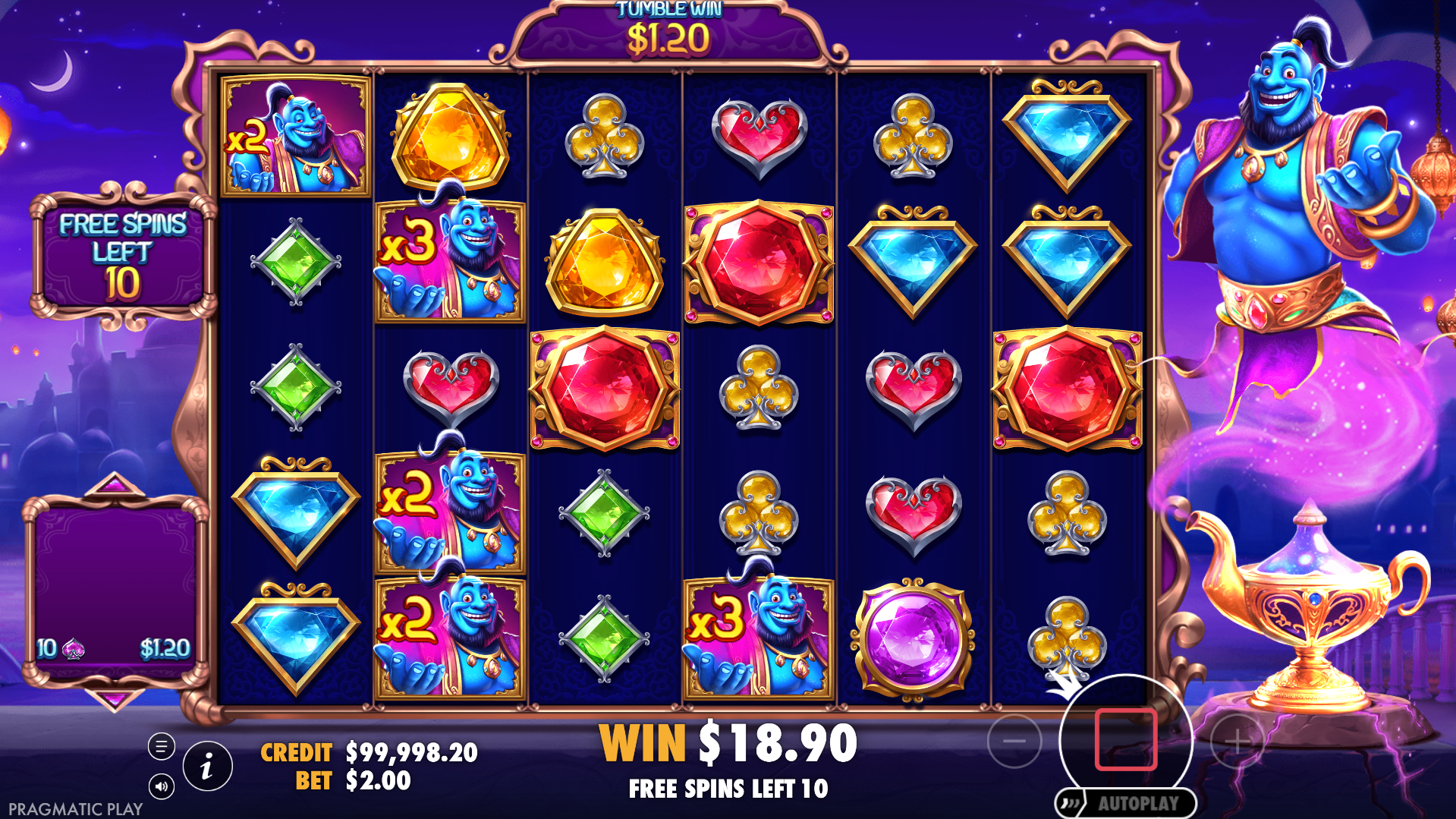 Genie's Gem Bonanza Free Spins Play