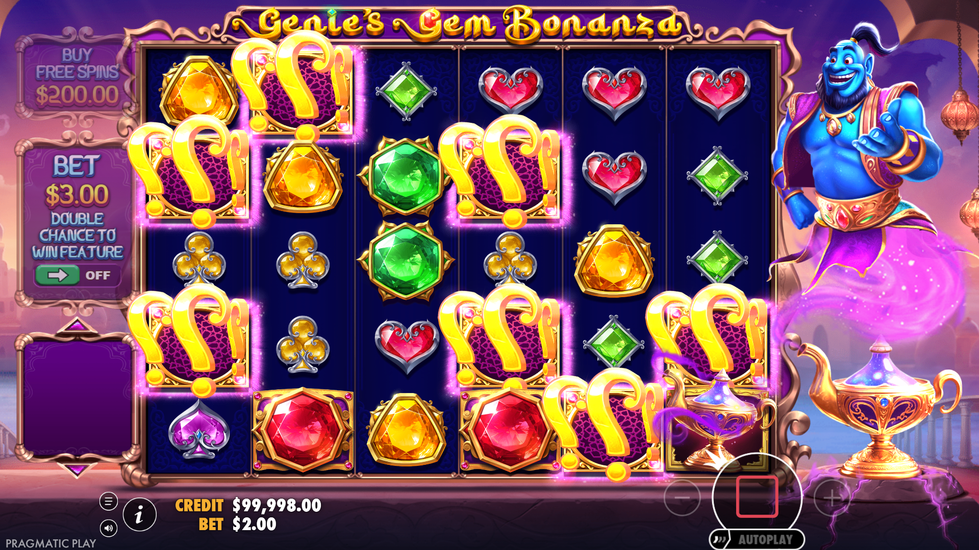 Mystery Symbols May Reveal a Random Regular Paying Symbol Type or Cash Coins up to 100x Bet