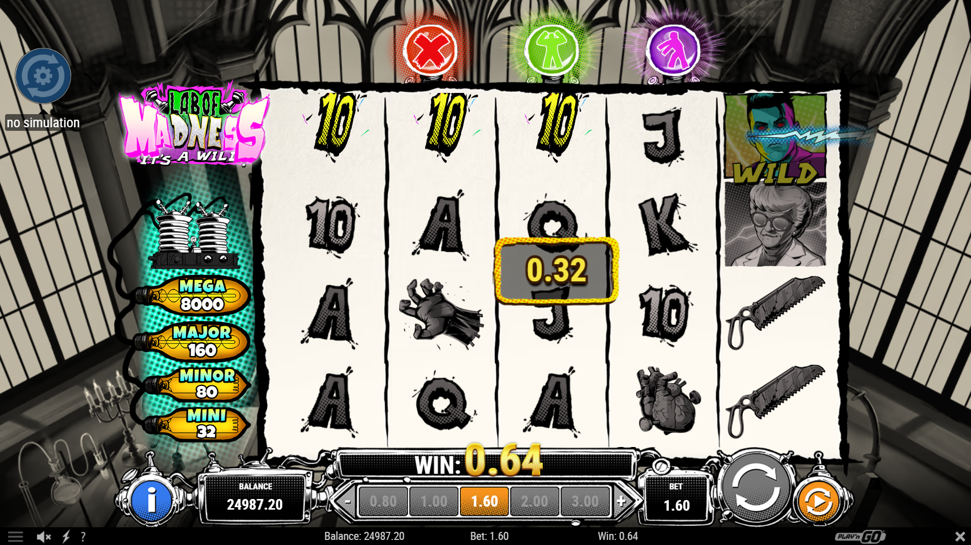 Lab of Madness It's A-Wild! Offers Players 20 Fixed Paylines