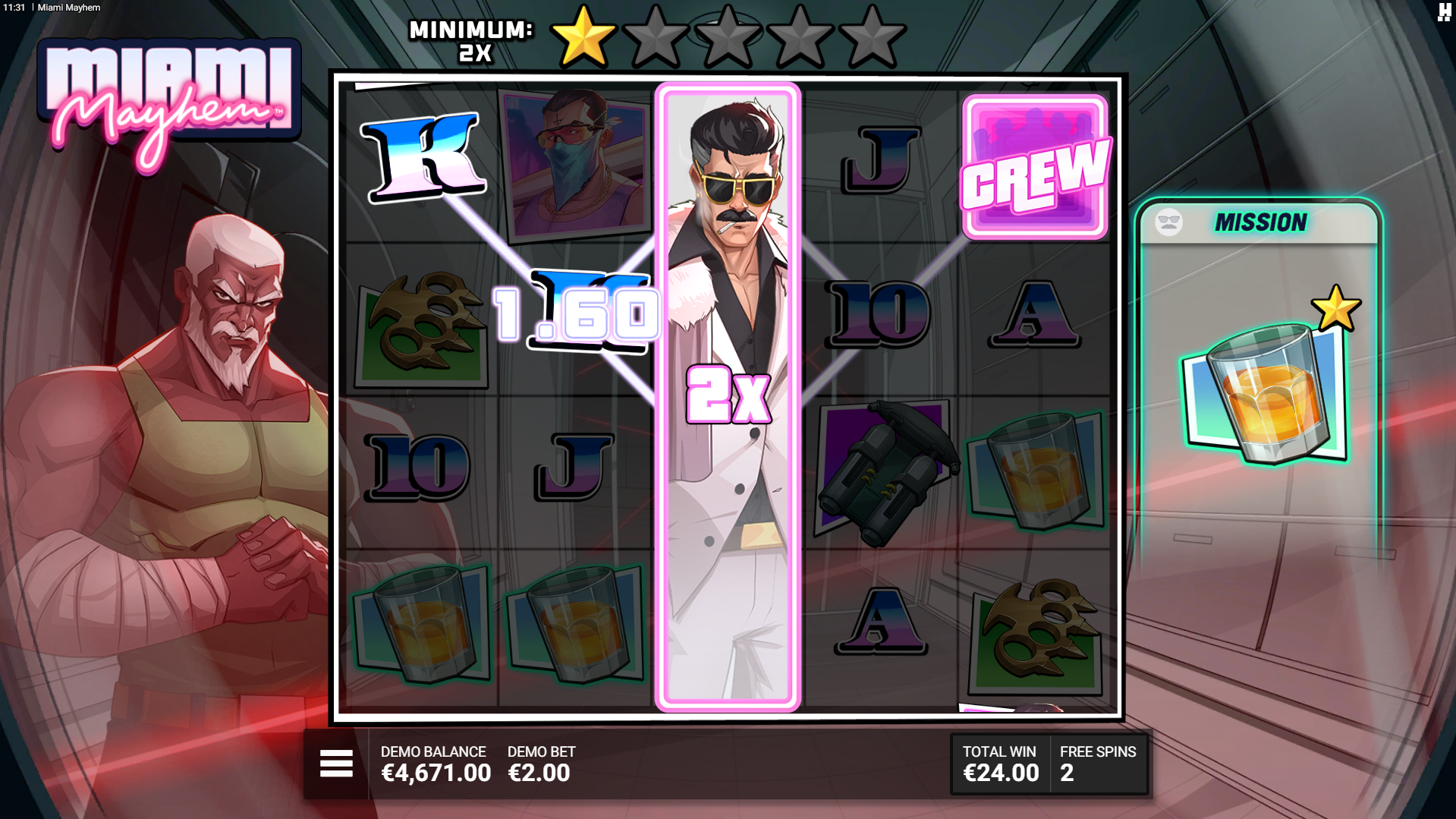 During Free Spins, the Wanted Level Meter Becomes Progressive with an Increased Chance of Landing Crew Symbols