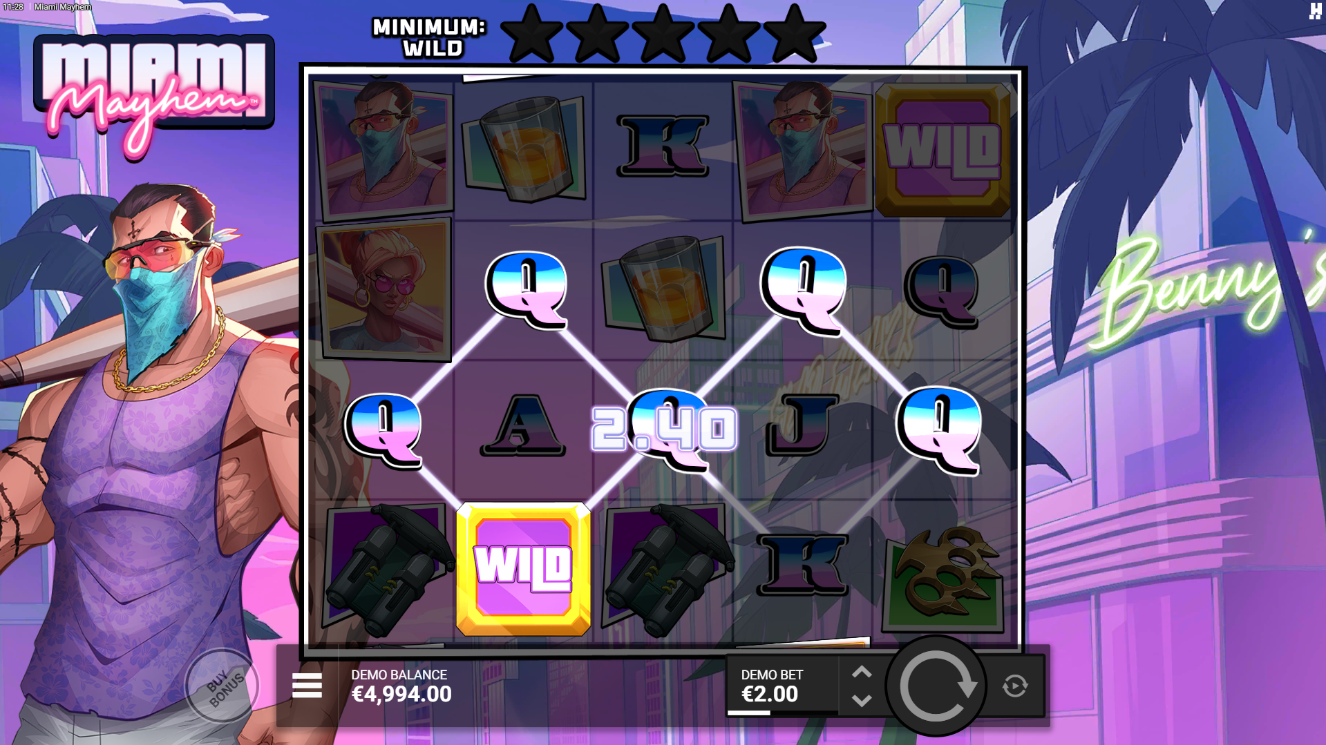 Miami Mayhem Offers Players 14 Fixed Paylines