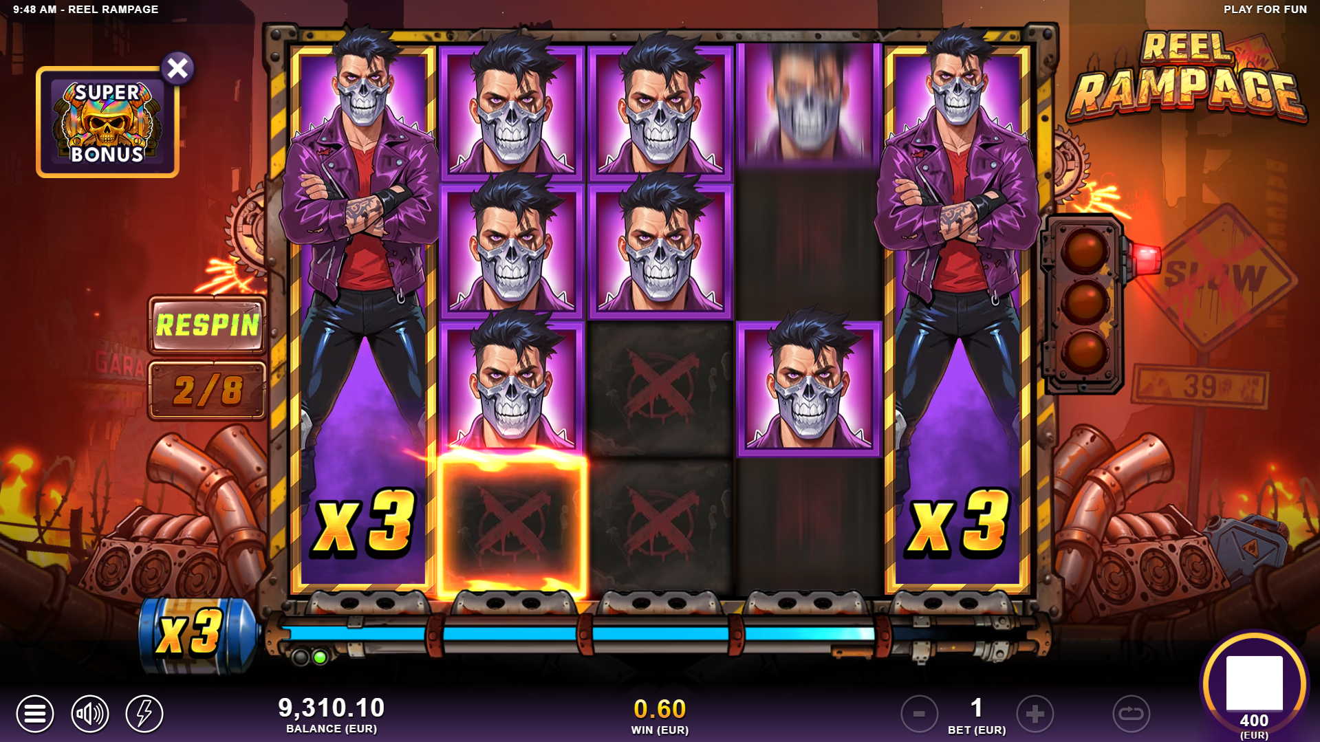 Trigger the Super Free Spins for 2 Guaranteed Stacked Symbols During Nitrous Respins