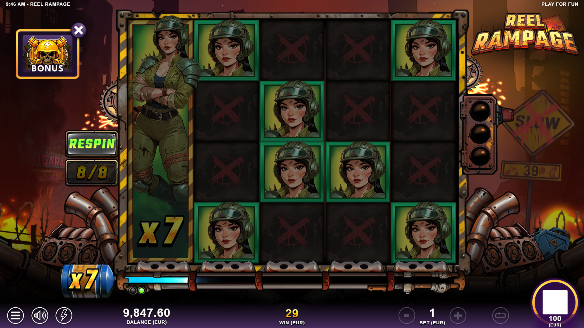 During Free Spins, Stacked Symbols are Guaranteed to Nudge and the Stacked Multiplier Becomes Persistent in Between Respin Features