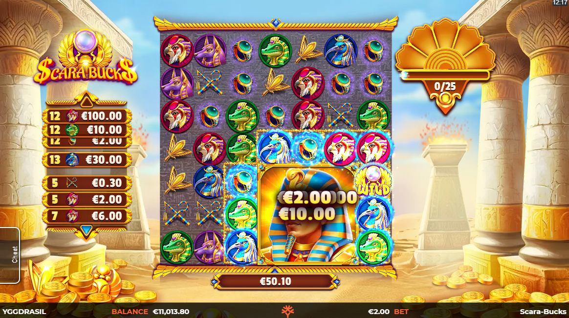 Completely Fill the Meter to Trigger the Pharaoh's Rush Feature, Adding a 3x3 Wild to the Game Grid for Enhanced Return Potential