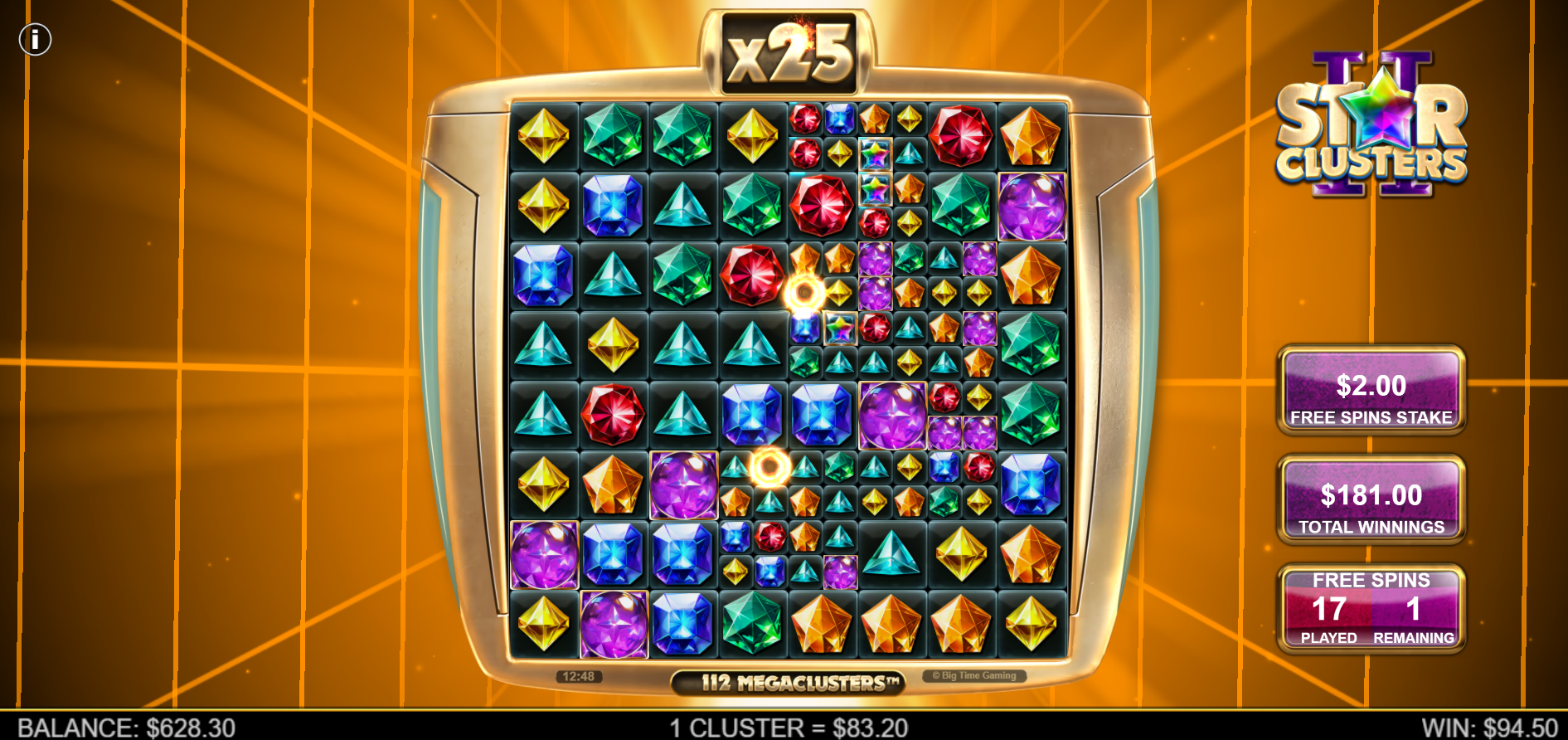 The Wild Multiplier is Applied to all Wild Symbols Involved in a Winning Cluster for Bigger Wins