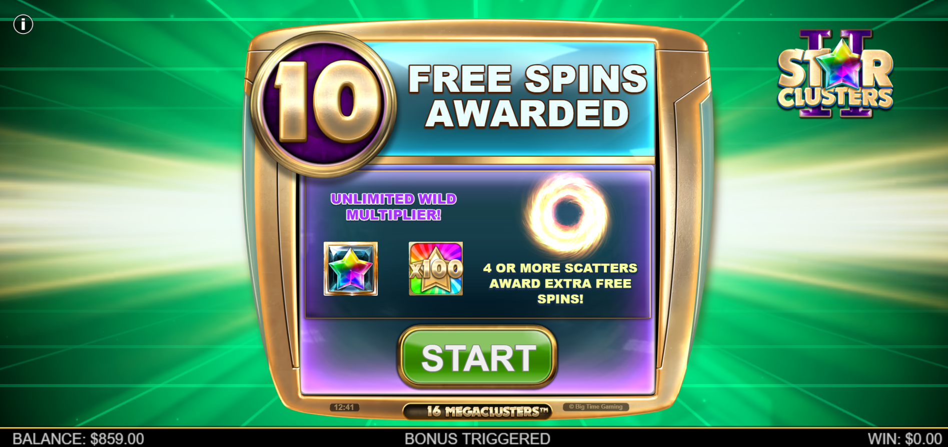 Land 4 or More Scatter Symbols to Trigger the Free Spins Bonus Round