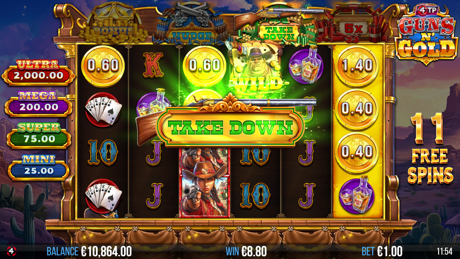 During Free Spins, There is an Increased Chance of Triggering Each Feature Pot