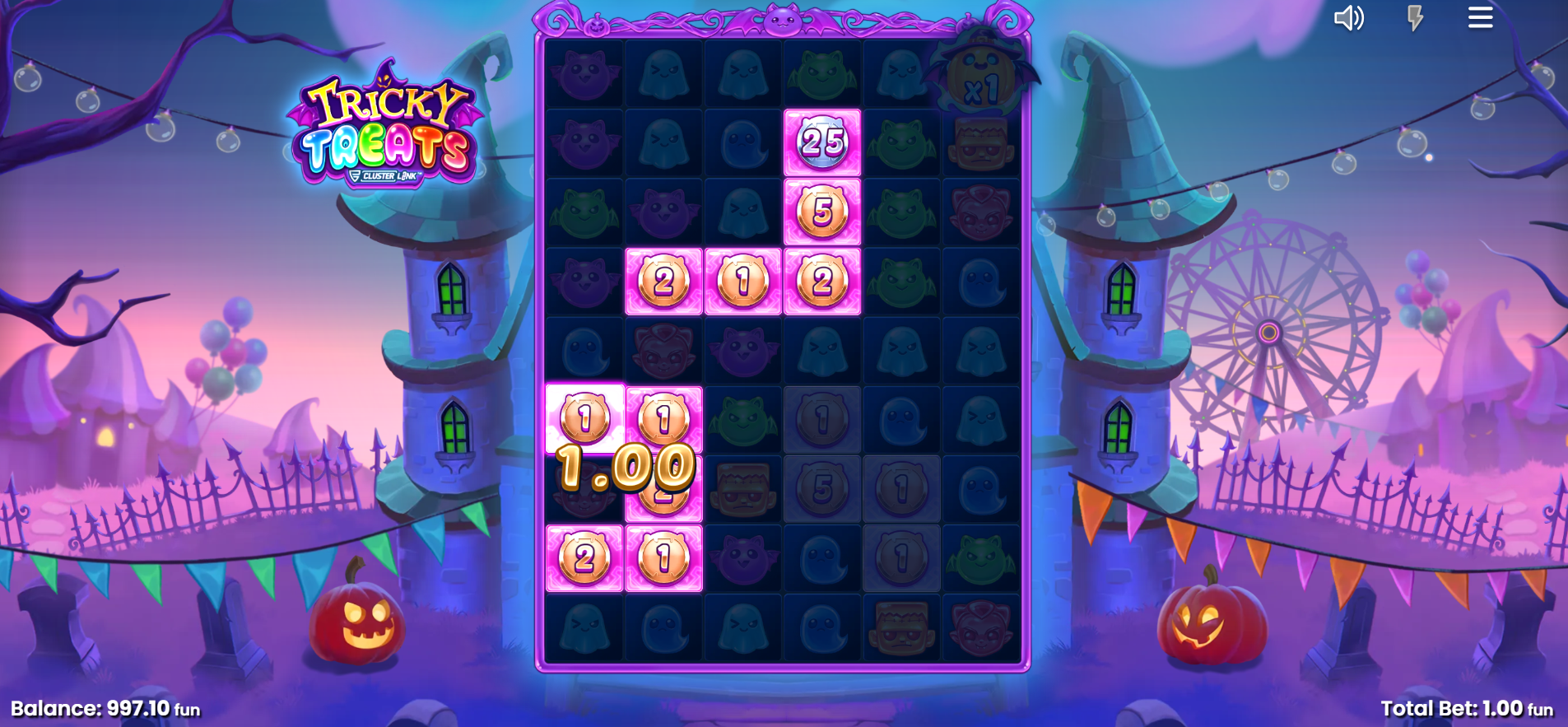 Clusters of 5 or More Instant Prizes Combine & Apply Their Values