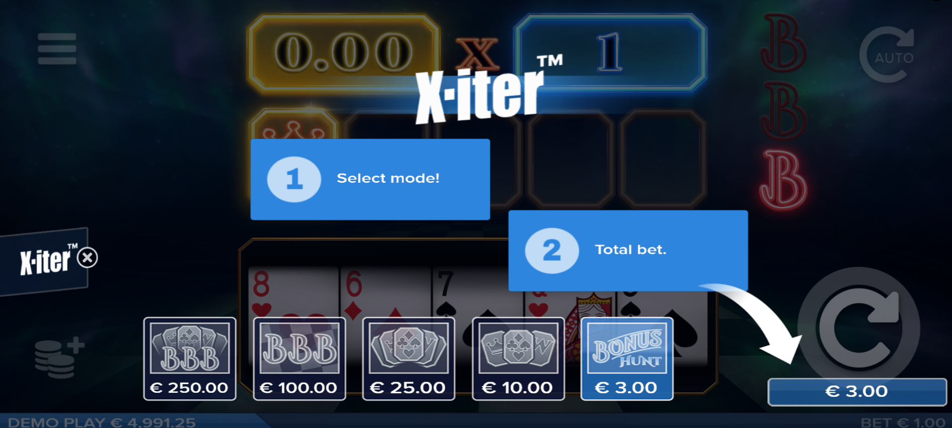 Crescendo X-iter Bonus Buy Options