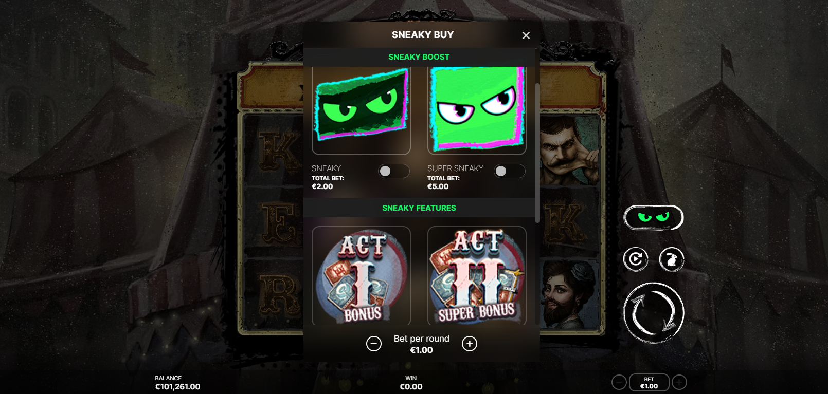 Freak Show Revelation Sneaky Boost & Bonus Buy Options