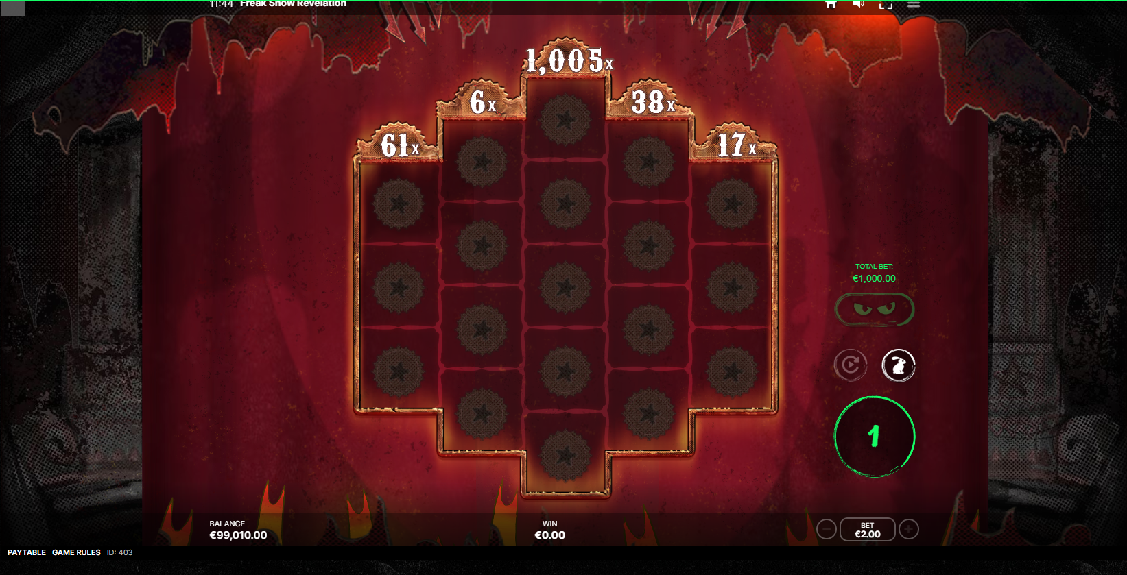 Freak Show Revelation Super Hell Respins