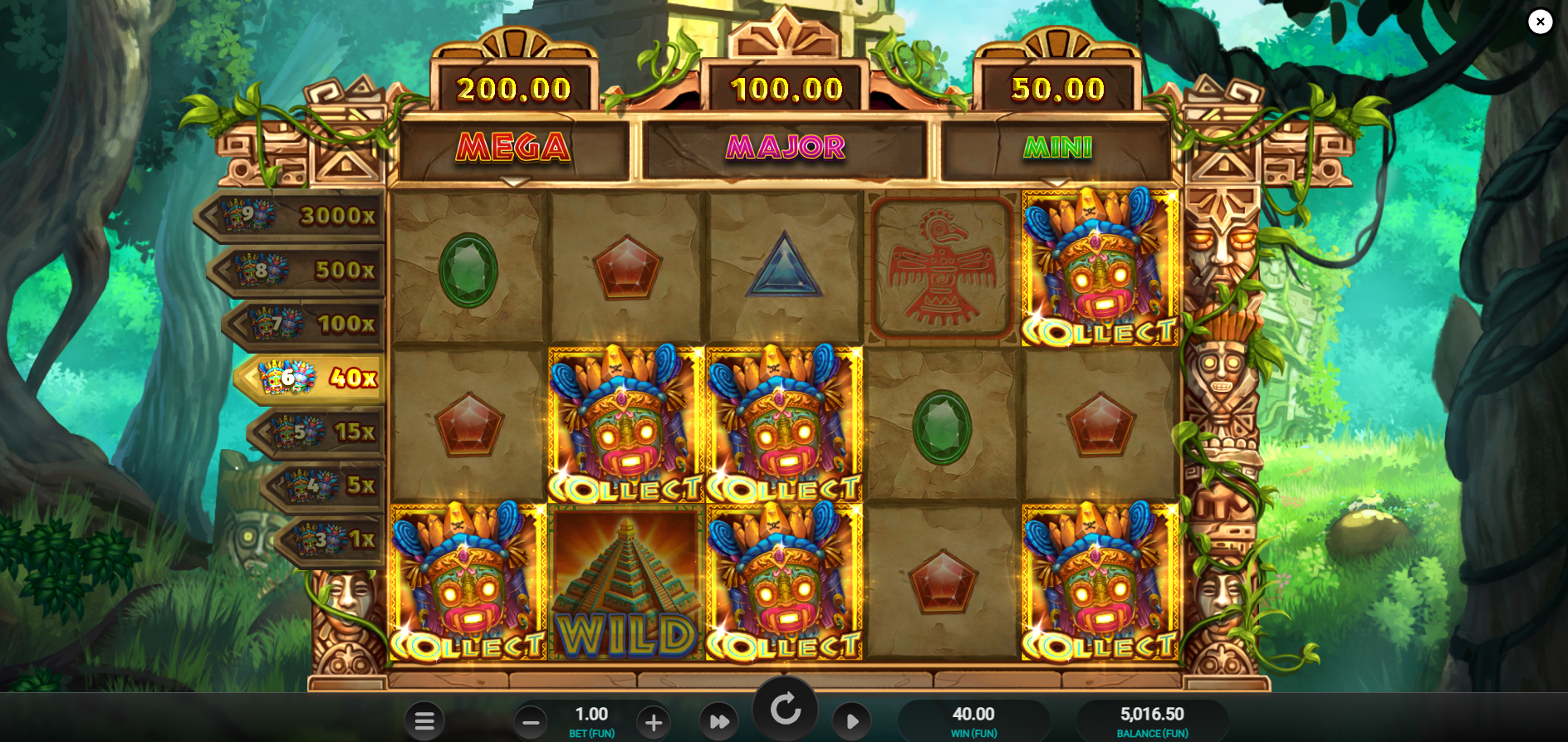 Landing 3+ Collector Symbols will Award the Respective Cash Prize From the Ladder