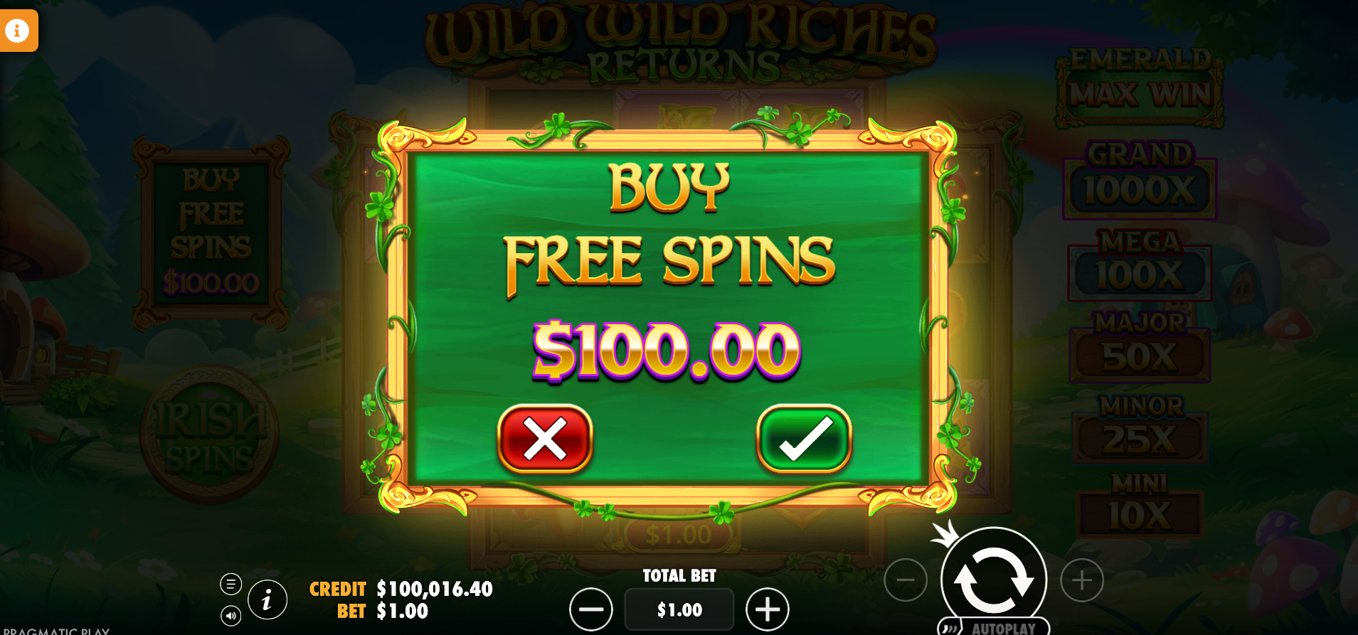 Wild Wild Riches Returns Feature Buy Options