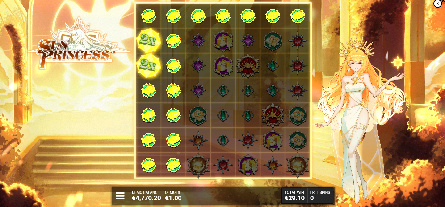 Landing 4 Scatters in the Base Game Awards the Sunfire Palace Free Spins Mode