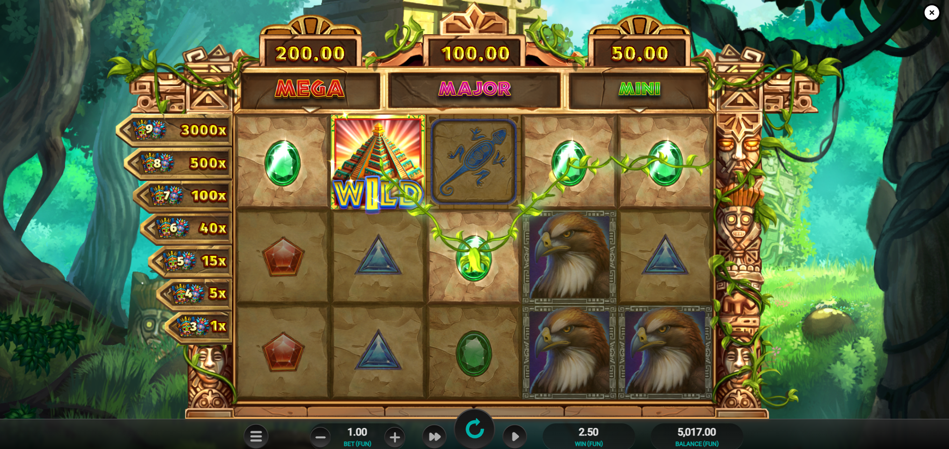 Wins are Revealed When 3-5 Matching Symbols Land on Adjacent Reels