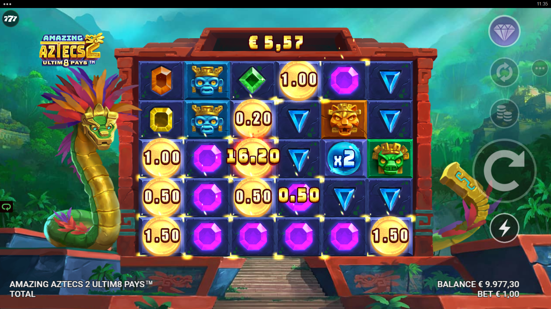 8 or More Coin Symbols in View Awards the Combined Instant Prize Value