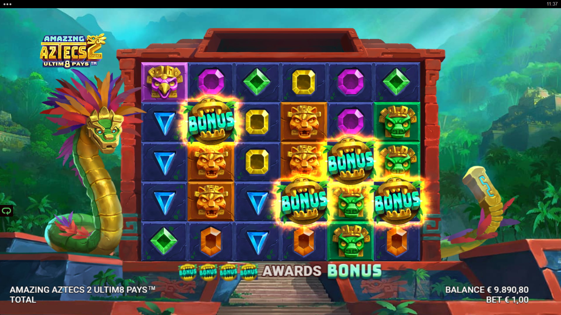 Trigger the Free Spins Bonus Round by Landing 4 or More Scatters