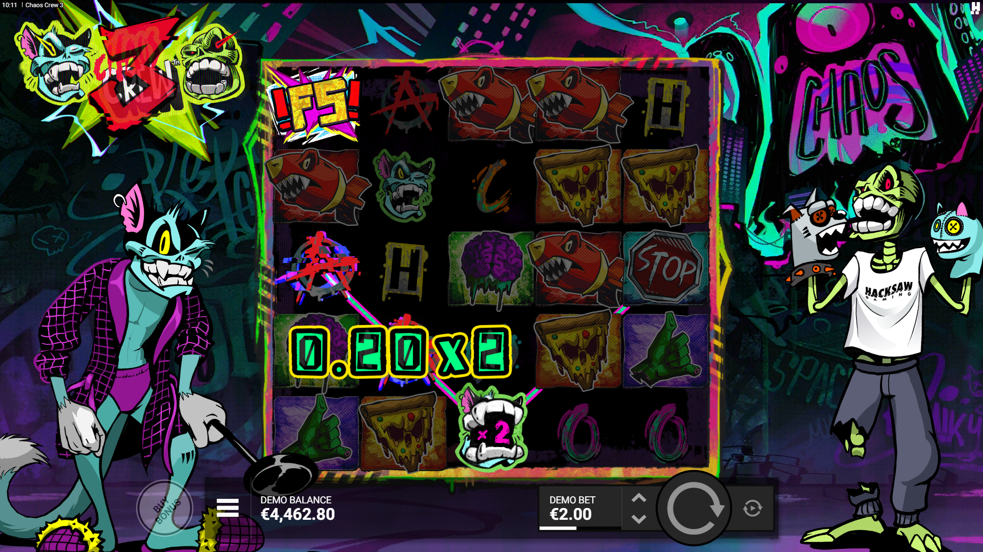 Land Cranky Cat During Base Game Play for Wild Multipliers