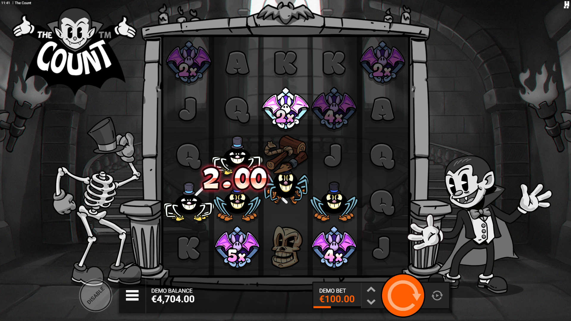 Wild Bat Symbols Land With Multiplier Values up to 500x